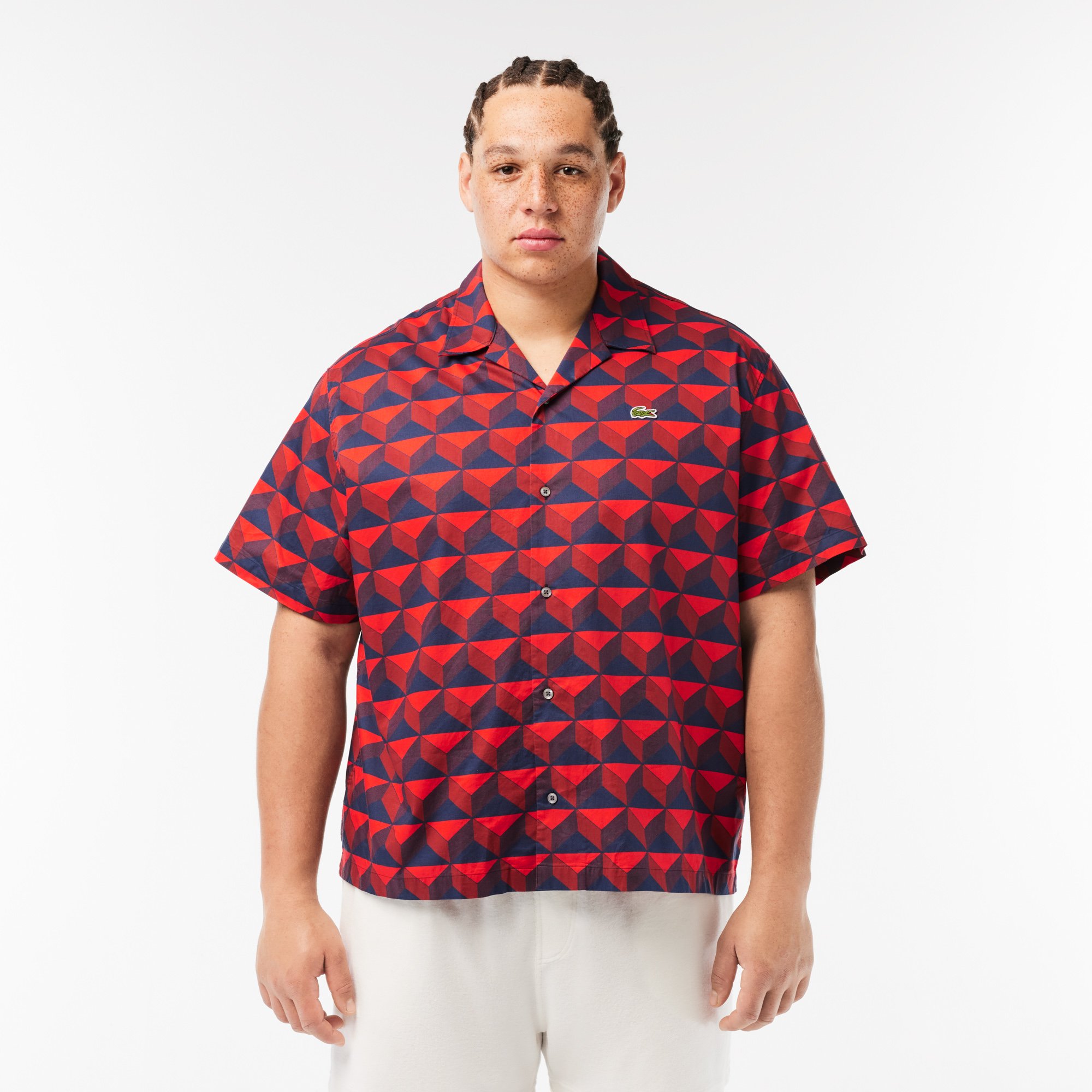 Áo Sơ Mi Lacoste Nam Dáng Rộng Họa Tiết In