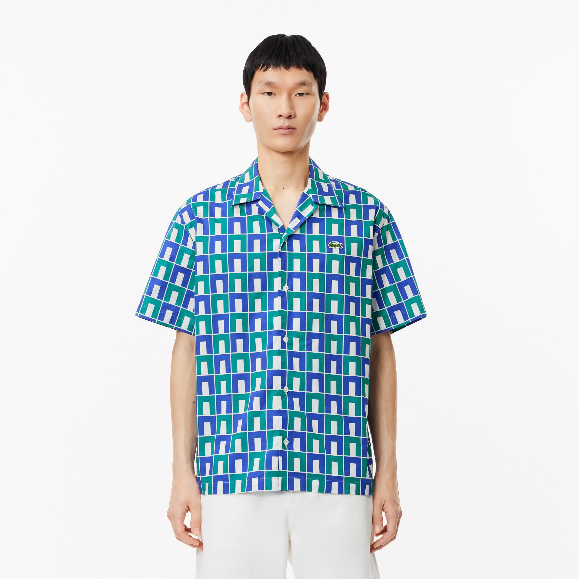 Áo Sơ Mi Lacoste Nam Dáng Rộng Họa Tiết In