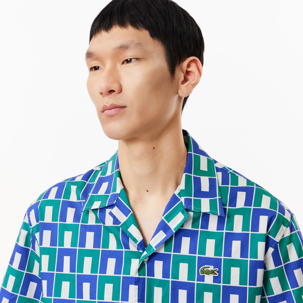 Áo Sơ Mi Lacoste Nam Dáng Rộng Họa Tiết In