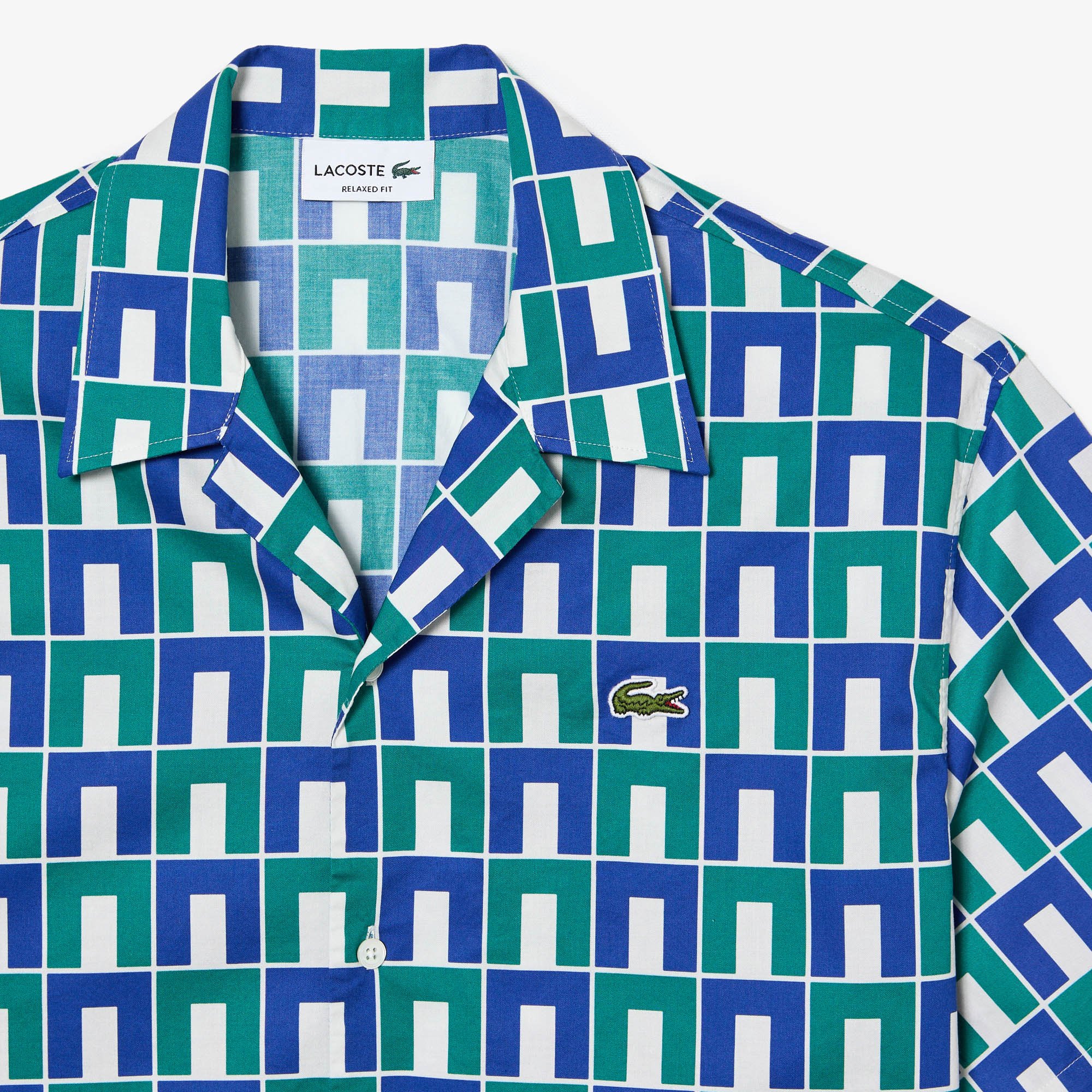 Áo Sơ Mi Lacoste Nam Dáng Rộng Họa Tiết In