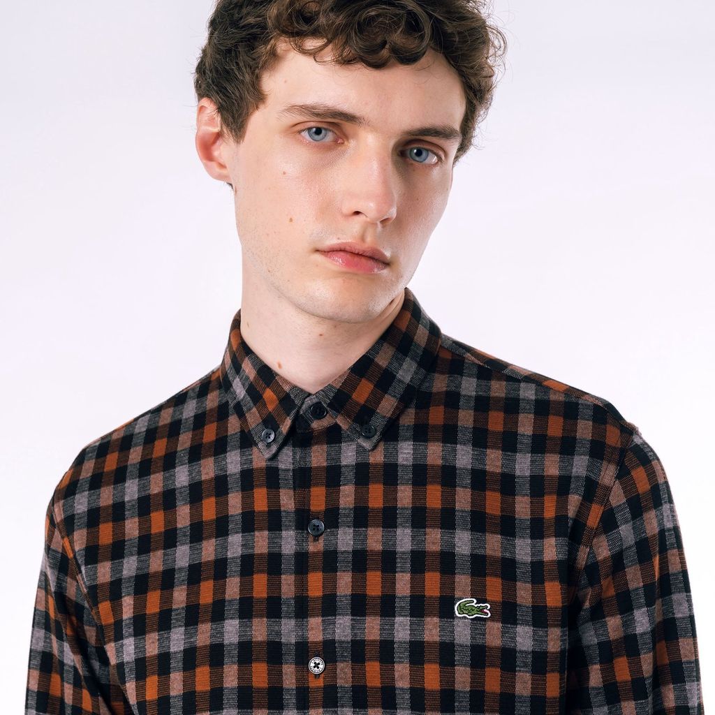 Áo Sơ Mi Lacoste Nam Kẻ Caro Jacquard