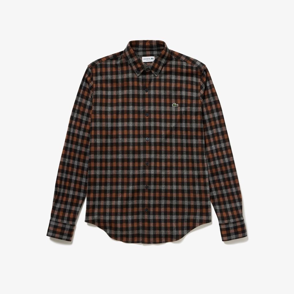 Áo Sơ Mi Lacoste Nam Kẻ Caro Jacquard