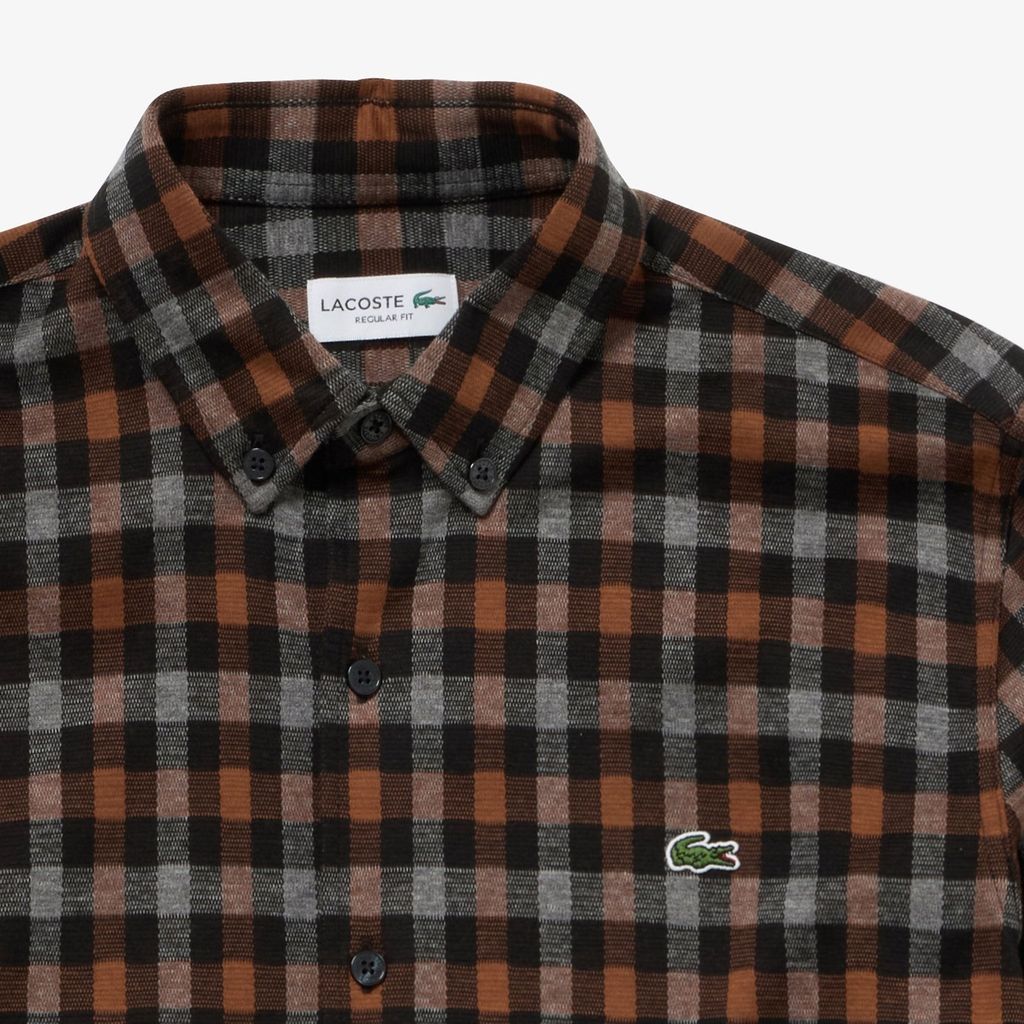 Áo Sơ Mi Lacoste Nam Kẻ Caro Jacquard
