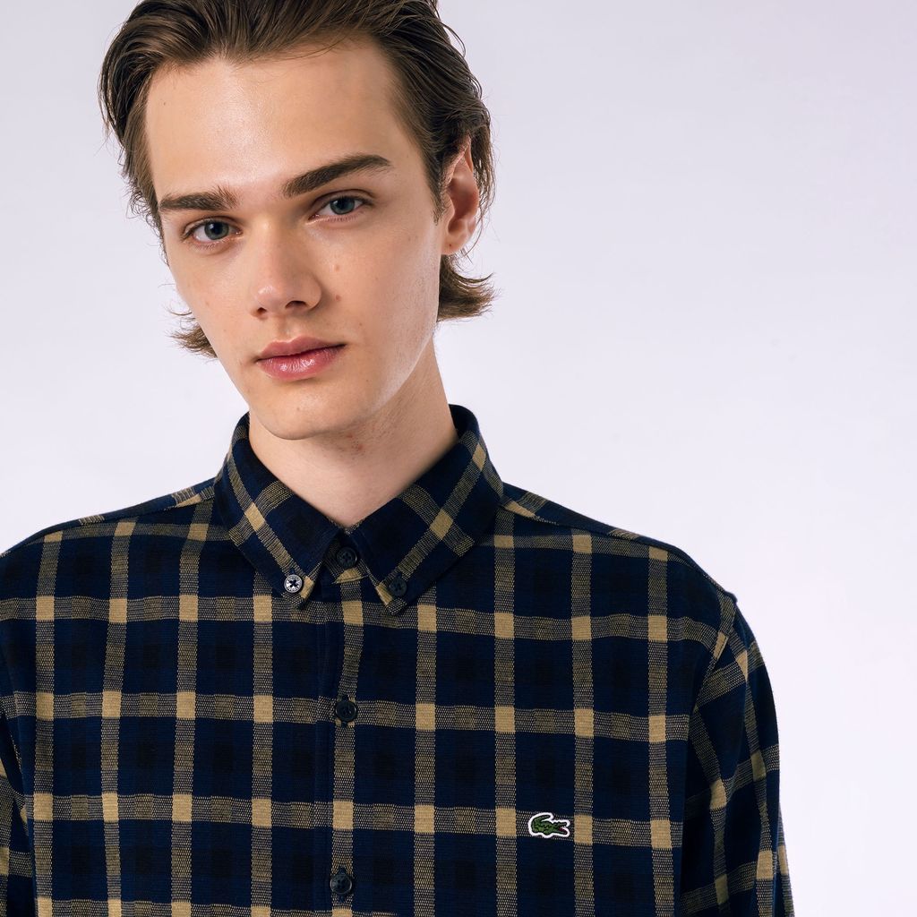 Áo Sơ Mi Lacoste Nam Kẻ Caro Jacquard