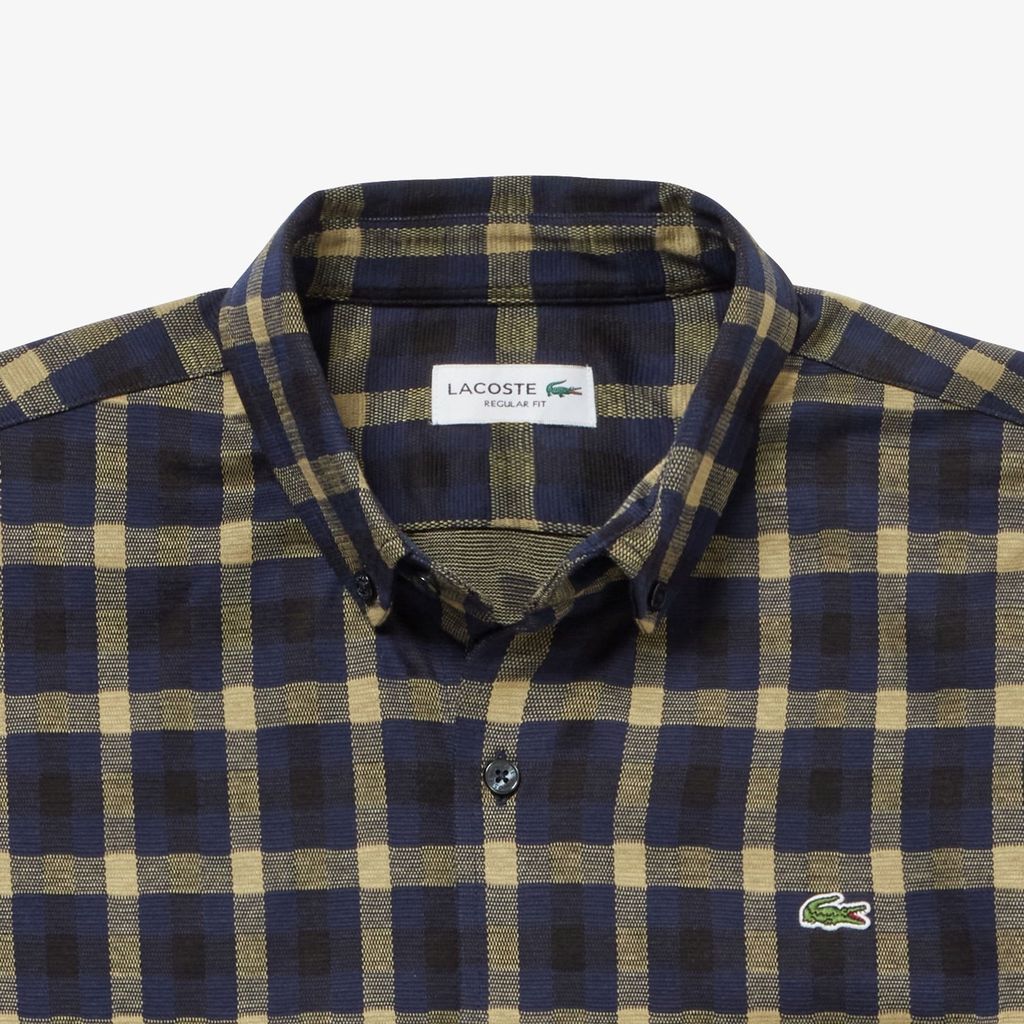 Áo Sơ Mi Lacoste Nam Kẻ Caro Jacquard