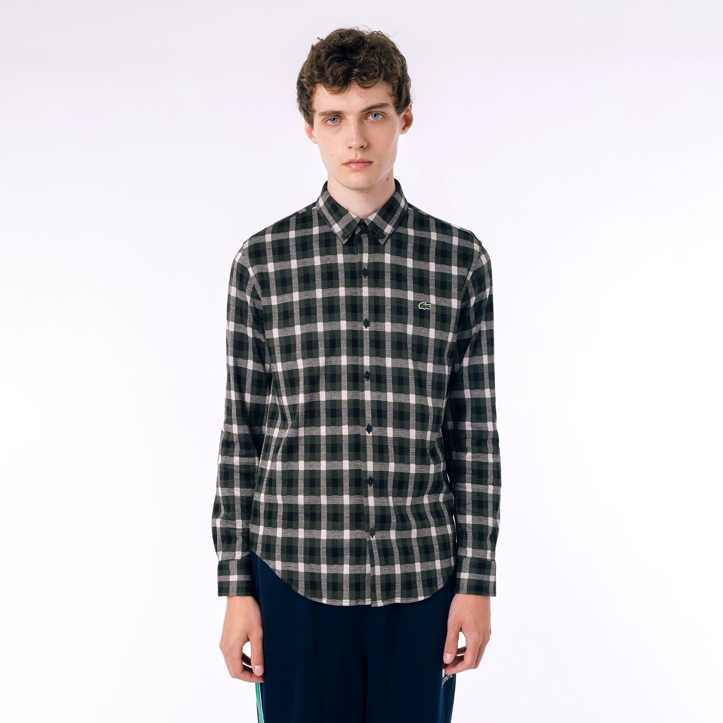 Áo Sơ Mi Lacoste Nam Kẻ Caro Jacquard