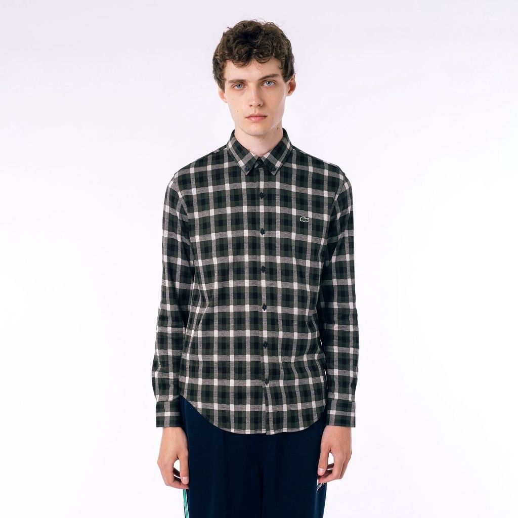 Áo Sơ Mi Lacoste Nam Kẻ Caro Jacquard