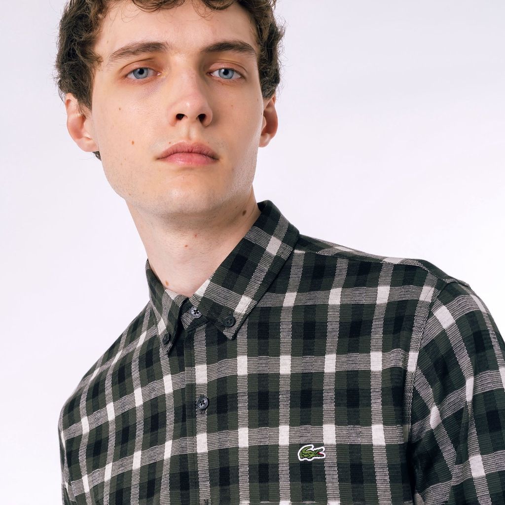 Áo Sơ Mi Lacoste Nam Kẻ Caro Jacquard