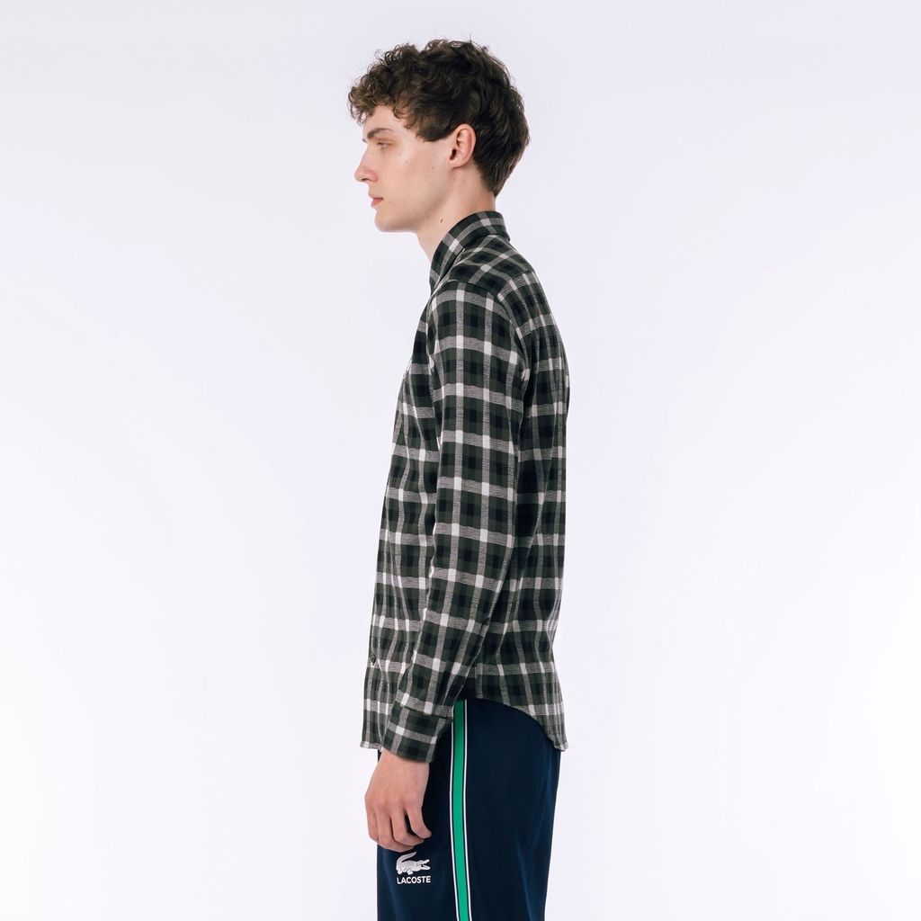 Áo Sơ Mi Lacoste Nam Kẻ Caro Jacquard