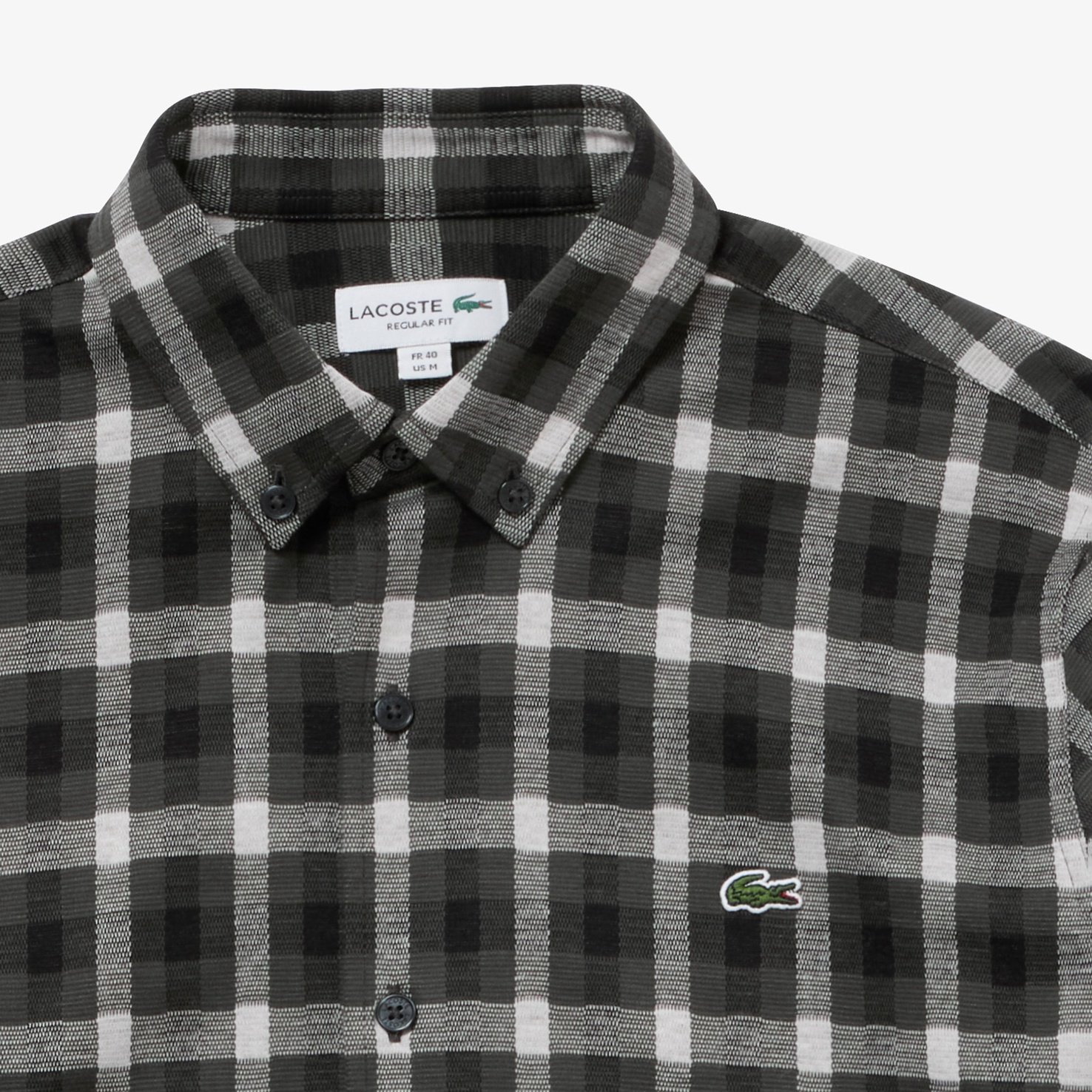 Áo Sơ Mi Lacoste Nam Kẻ Caro Jacquard