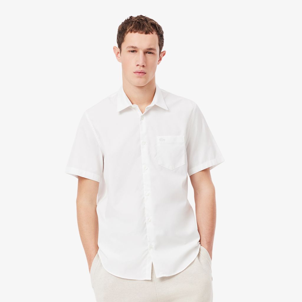Áo Sơ Mi Lacoste Nam Dáng Suông Tay Ngắn Chất Liệu Cotton