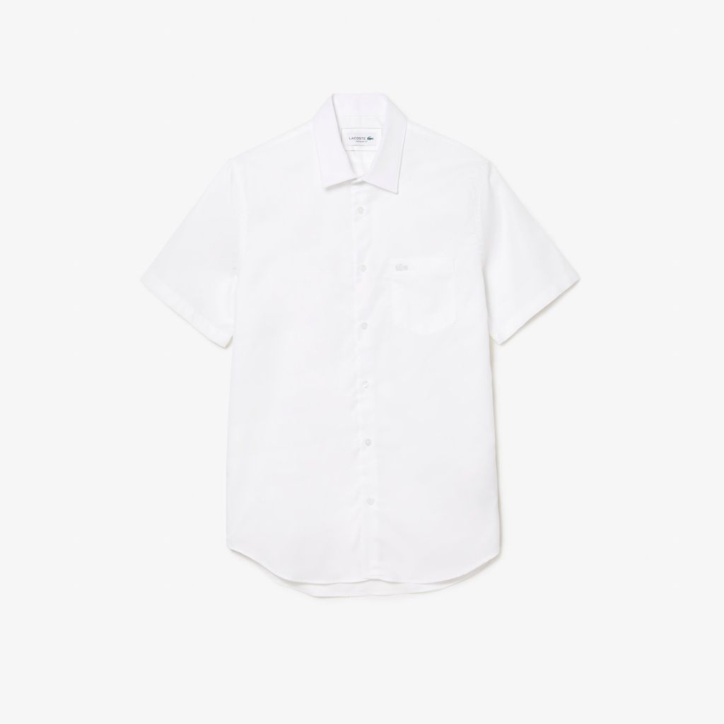 Áo Sơ Mi Lacoste Nam Dáng Suông Tay Ngắn Chất Liệu Cotton