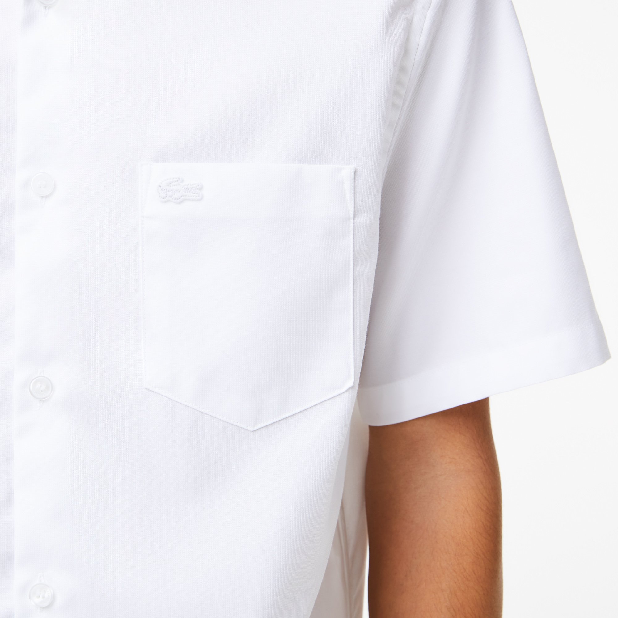 Áo Sơ Mi Lacoste Nam Dáng Suông Tay Ngắn Chất Liệu Cotton