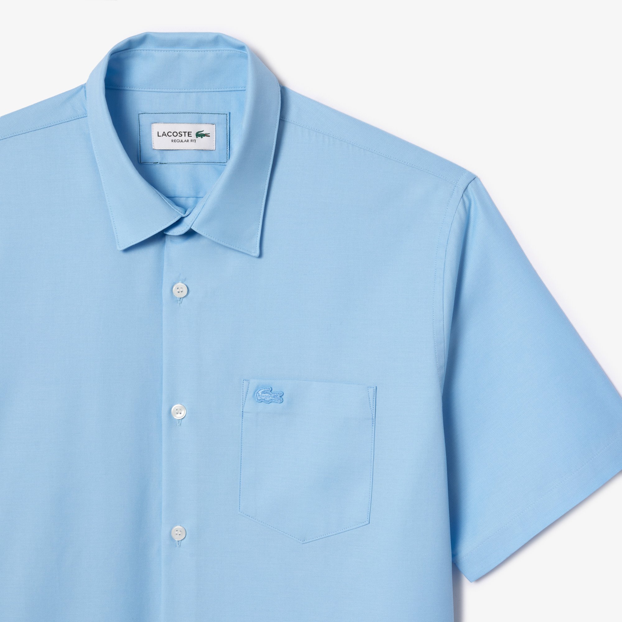 Áo Sơ Mi Lacoste Nam Dáng Suông Tay Ngắn Chất Liệu Cotton
