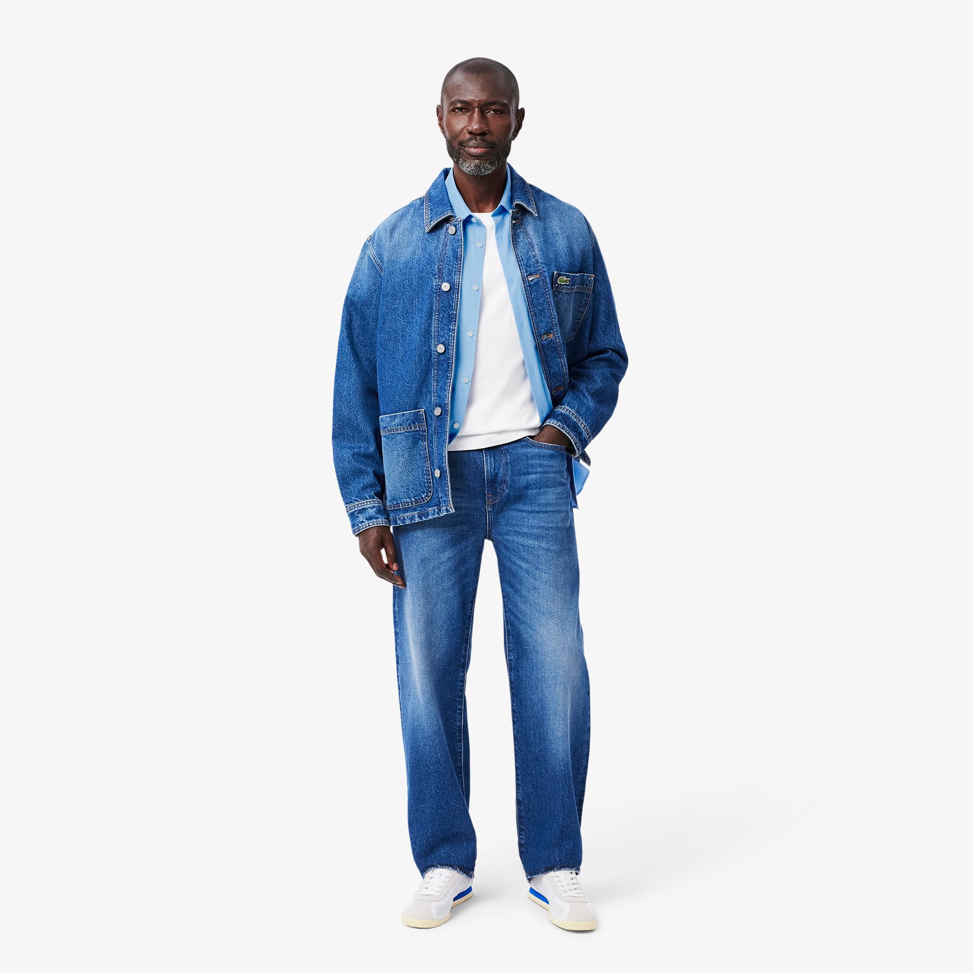 Áo Sơ Mi Lacoste Nam Dáng Suông Tay Ngắn Chất Liệu Cotton