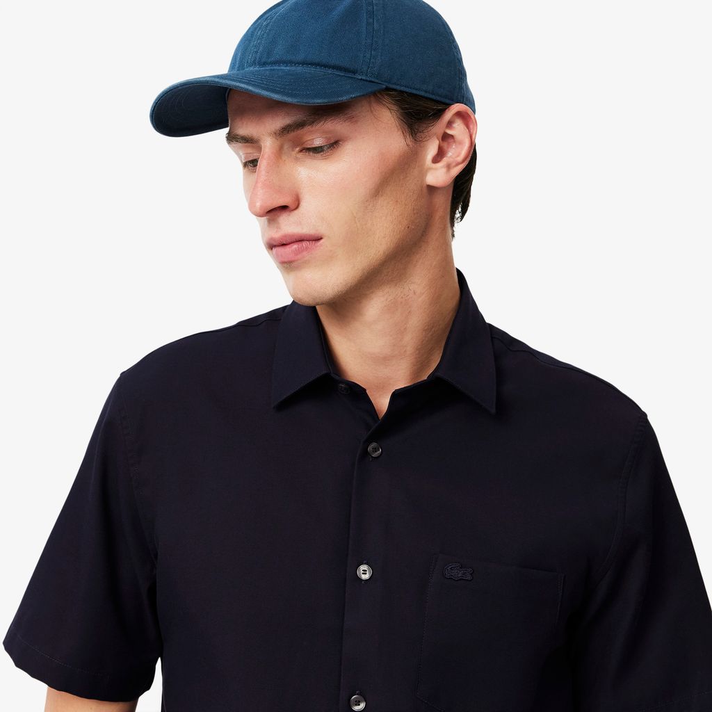 Áo Sơ Mi Lacoste Nam Dáng Suông Tay Ngắn Chất Liệu Cotton