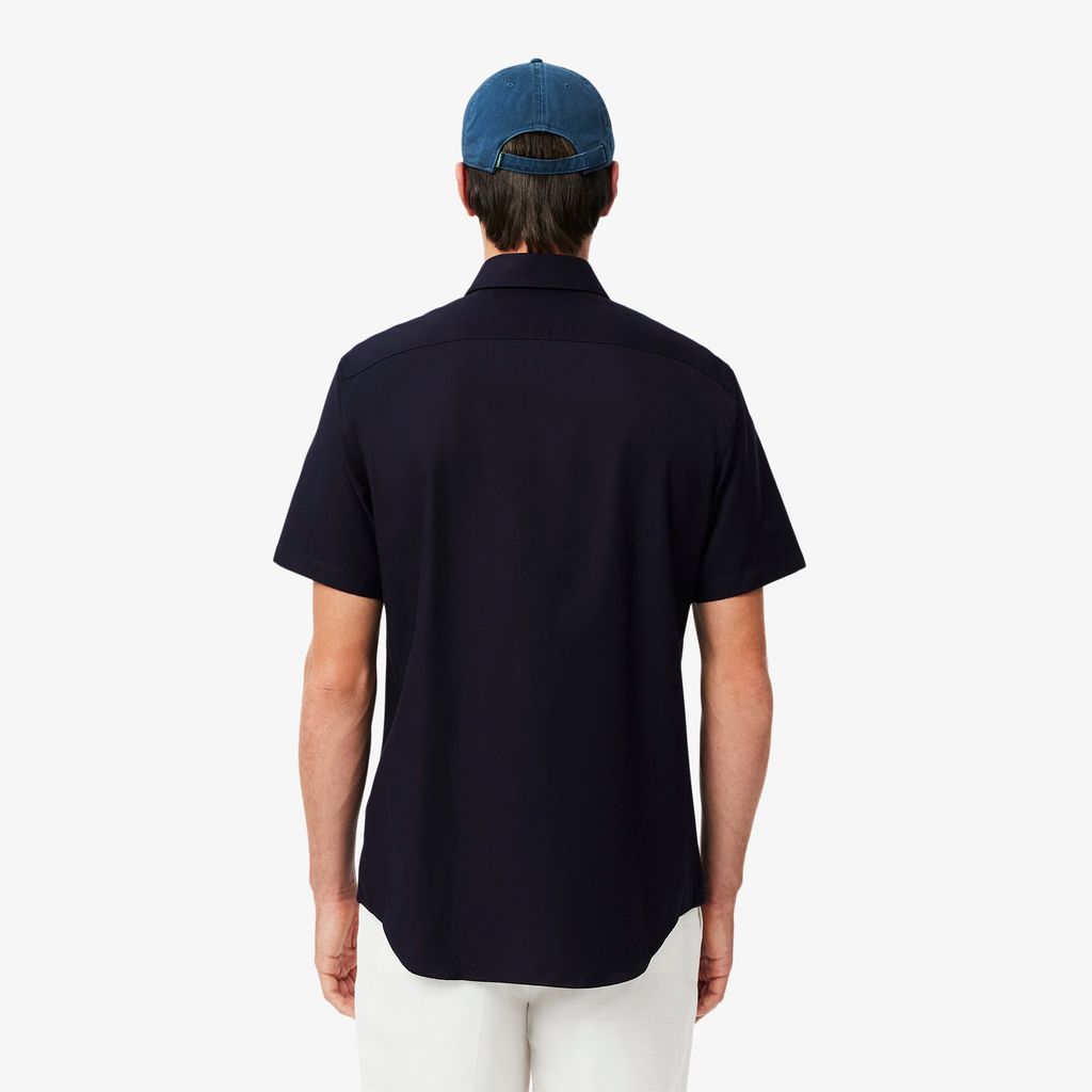 Áo Sơ Mi Lacoste Nam Dáng Suông Tay Ngắn Chất Liệu Cotton