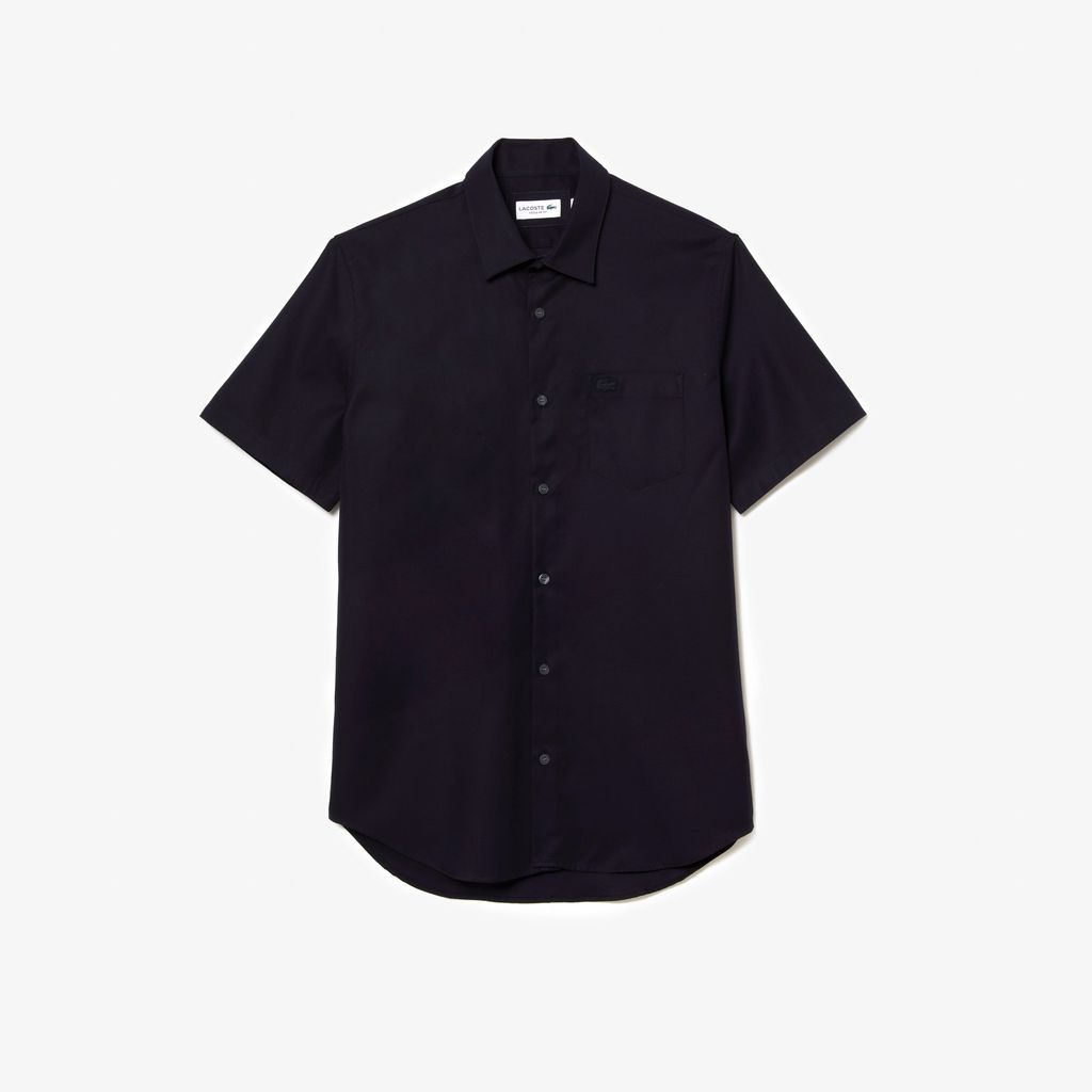 Áo Sơ Mi Lacoste Nam Dáng Suông Tay Ngắn Chất Liệu Cotton