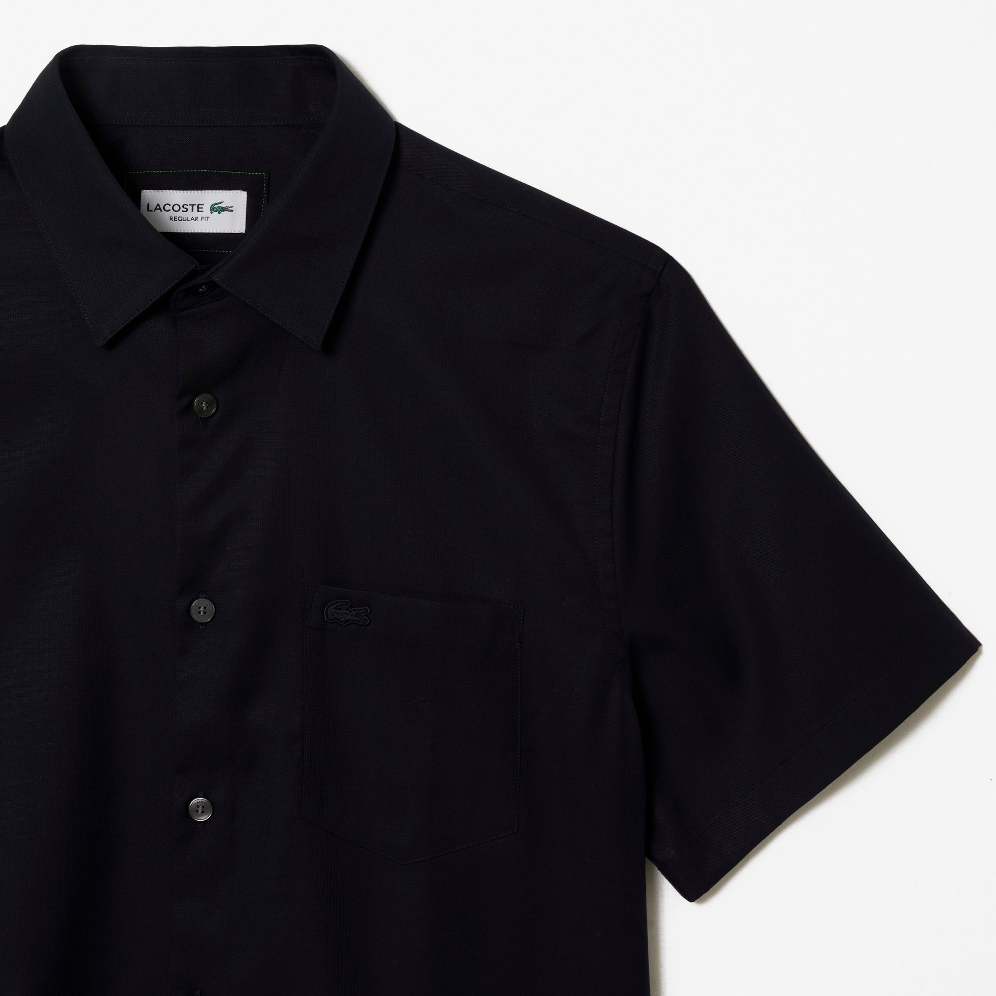 Áo Sơ Mi Lacoste Nam Dáng Suông Tay Ngắn Chất Liệu Cotton