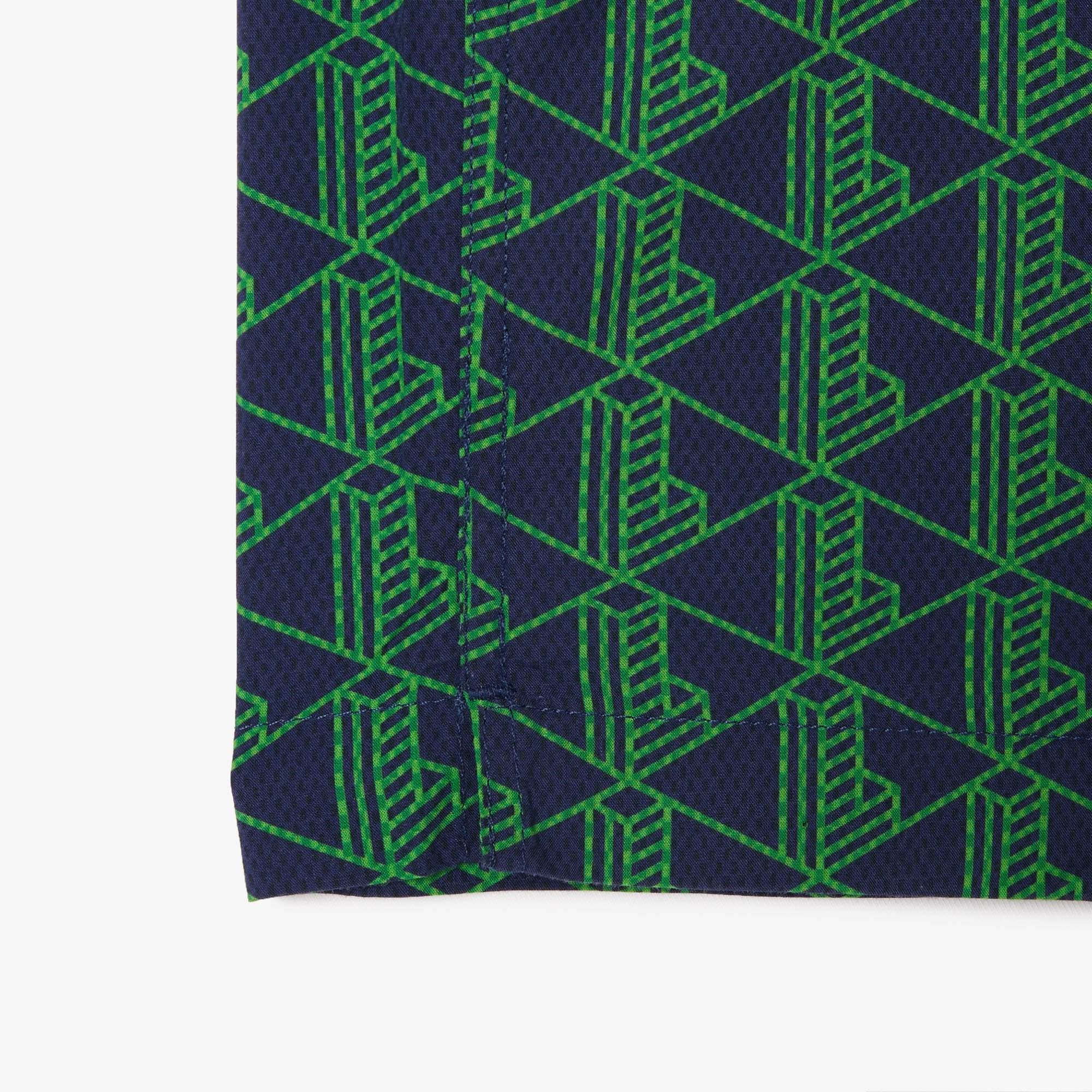Áo Sơ Mi Lacoste Nam Tay Ngắn Họa Tiết In Monogram