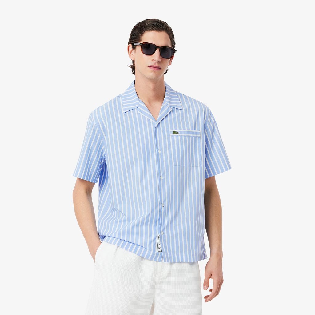 Áo Sơ Mi Ngắn Tay Lacoste Nam Dáng Rộng Họa Tiết Sọc
