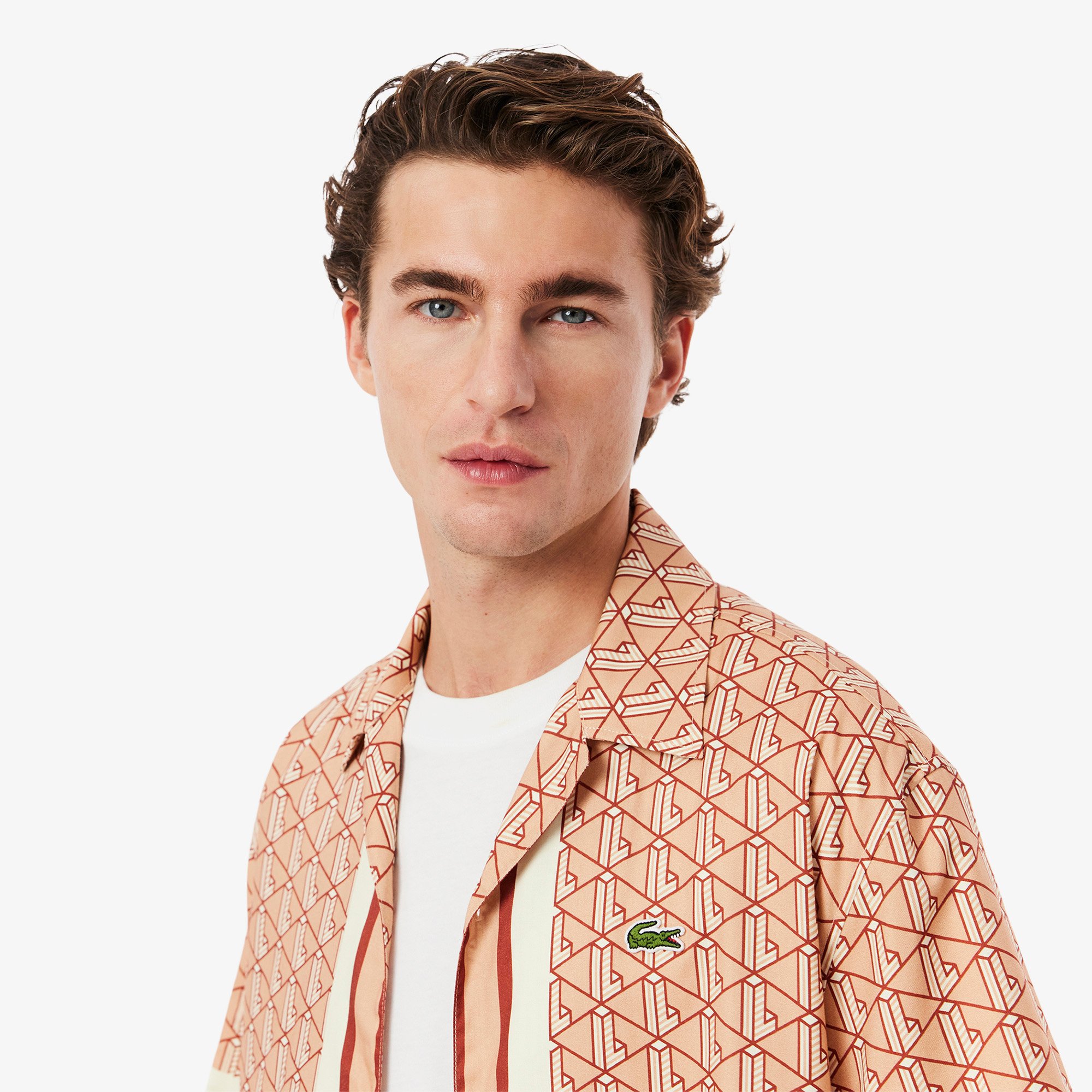 Áo Sơ Mi Lacoste Nam Dáng Thẳng Họa Tiết Monogram
