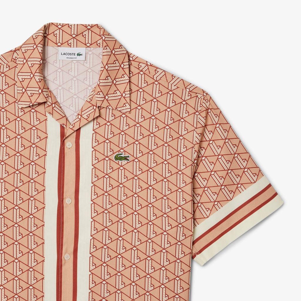 Áo Sơ Mi Lacoste Nam Dáng Thẳng Họa Tiết Monogram