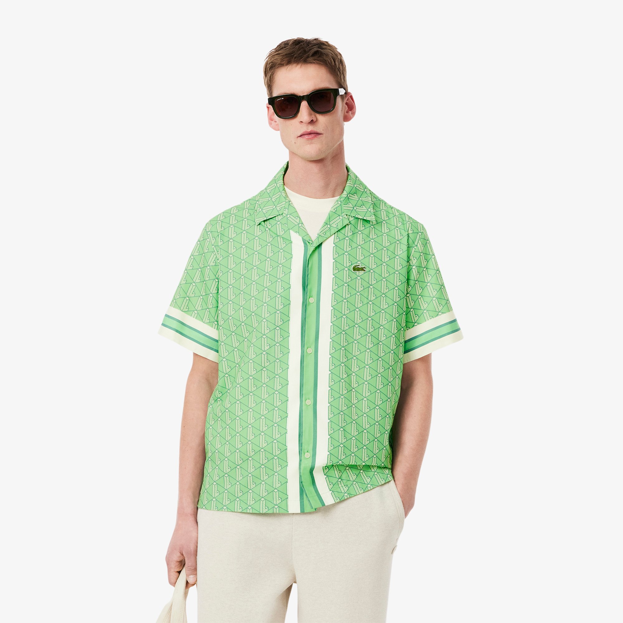 Áo Sơ Mi Lacoste Nam Dáng Thẳng Họa Tiết Monogram