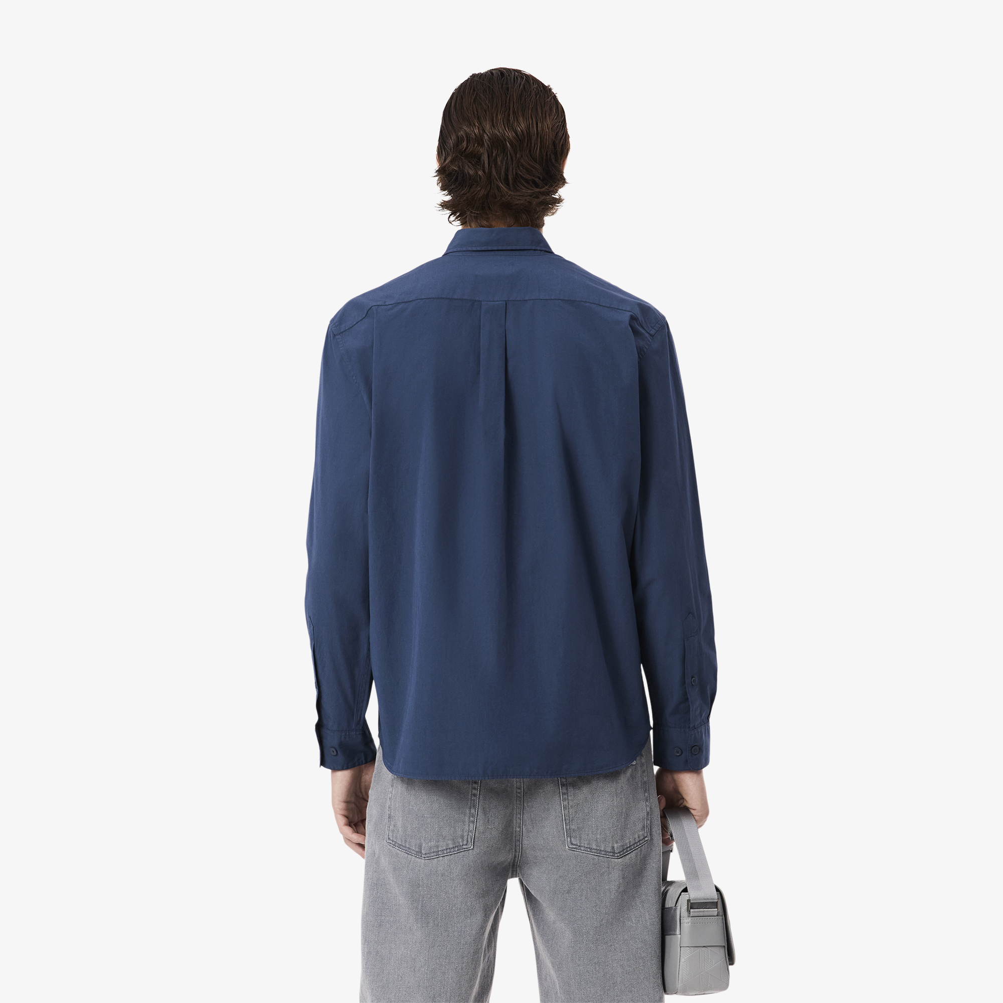 Áo Sơ Mi Lacoste Nam Dáng Rộng Chất Liệu Poplin Nhẹ