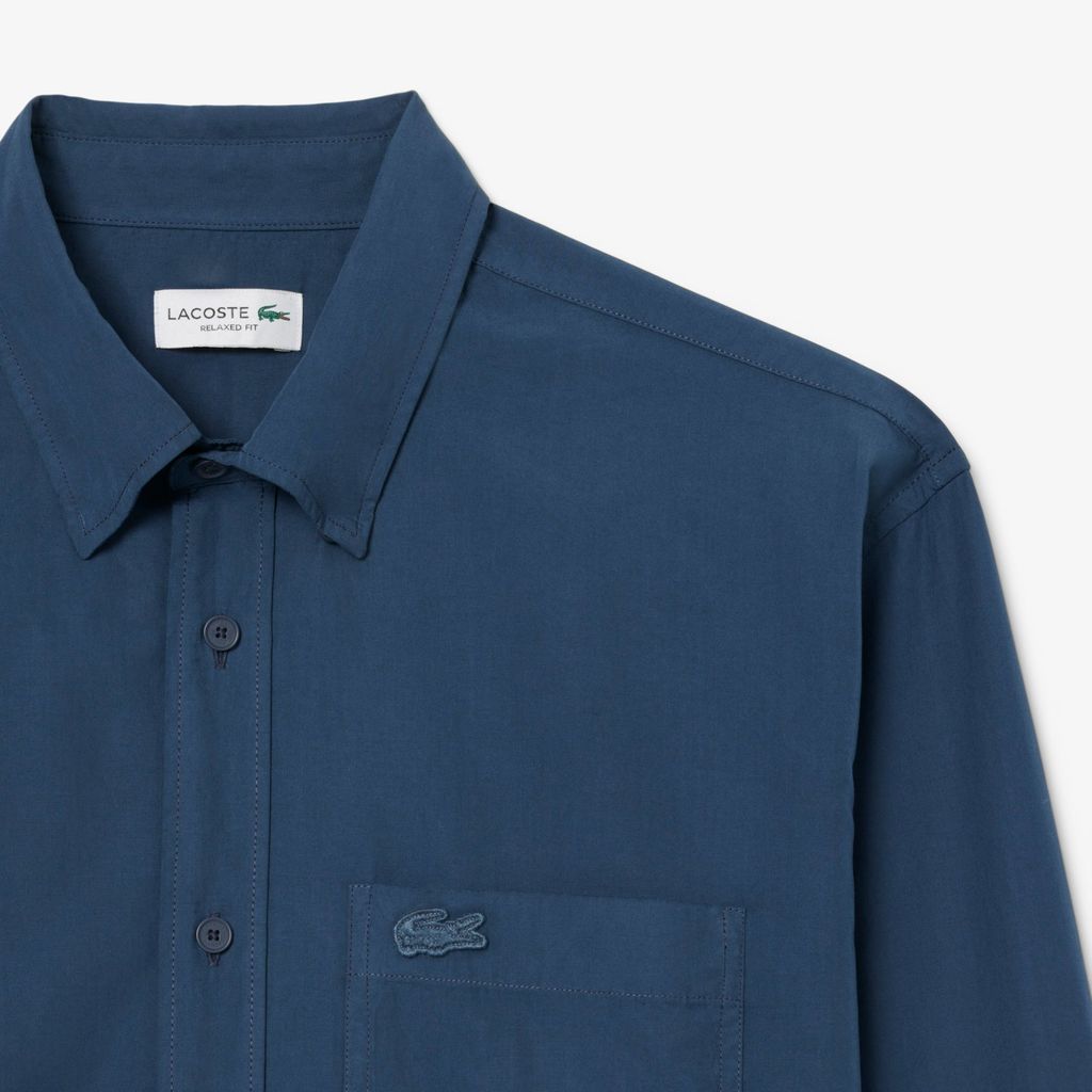 Áo Sơ Mi Lacoste Nam Dáng Rộng Chất Liệu Poplin Nhẹ