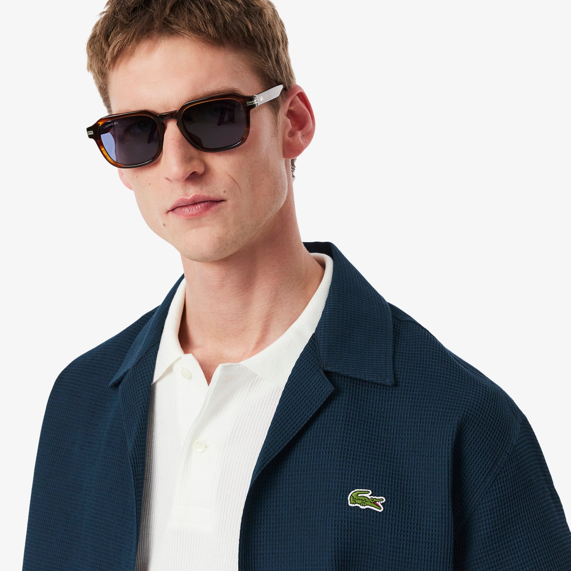 Áo Sơ Mi Lacoste Nam Dáng Rộng Họa Tiết Waffle