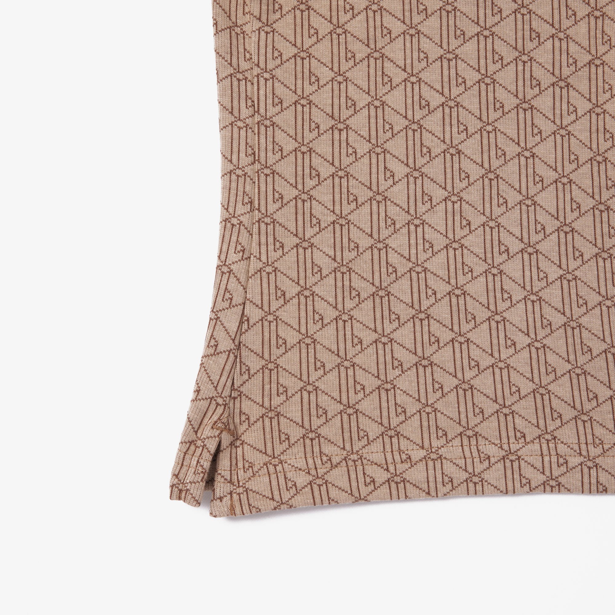 Áo Polo Lacoste Nữ Ôm Dáng Chất Liệu Jacquard Họa Tiết Monogram