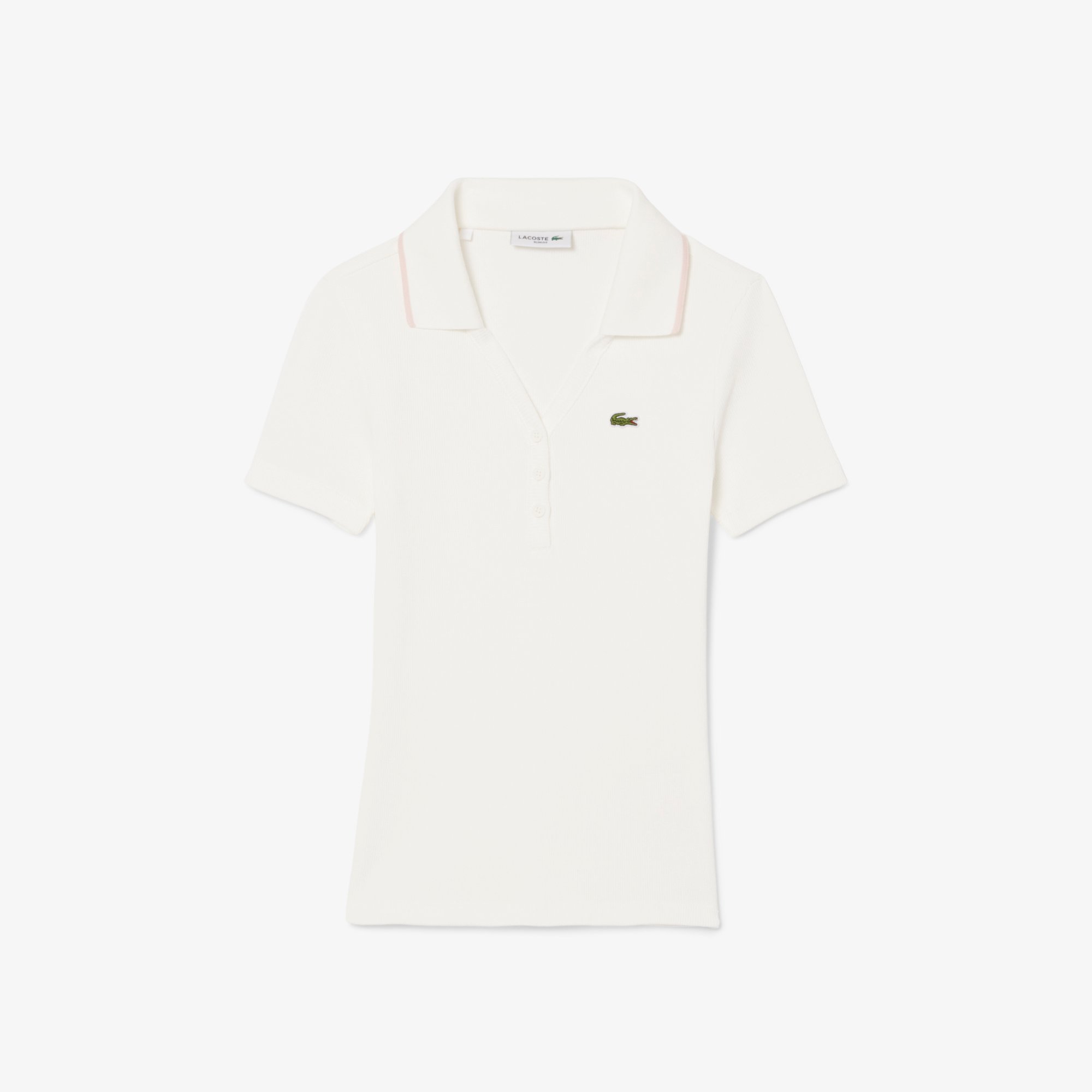 Áo Polo Lacoste Nữ L.12.D Ôm Dáng Cổ Áo Phối Màu
