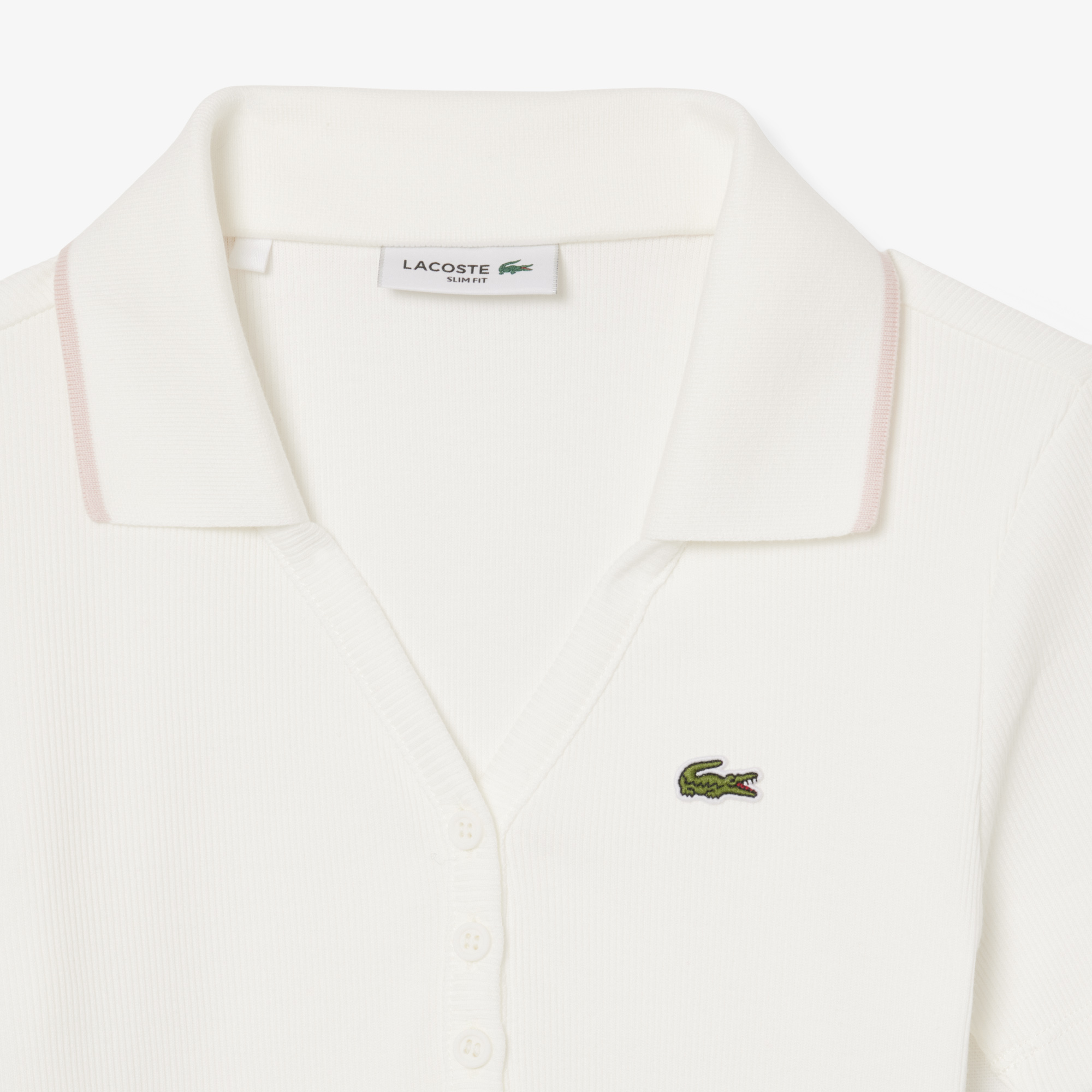 Áo Polo Lacoste Nữ L.12.D Ôm Dáng Cổ Áo Phối Màu