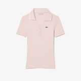 Áo Polo Lacoste Nữ L.12.D Ôm Dáng Cổ Áo Phối Màu