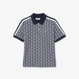 Áo Polo Lacoste Nữ Ôm Dáng Họa Tiết Monogram Chất Vải Jacquard