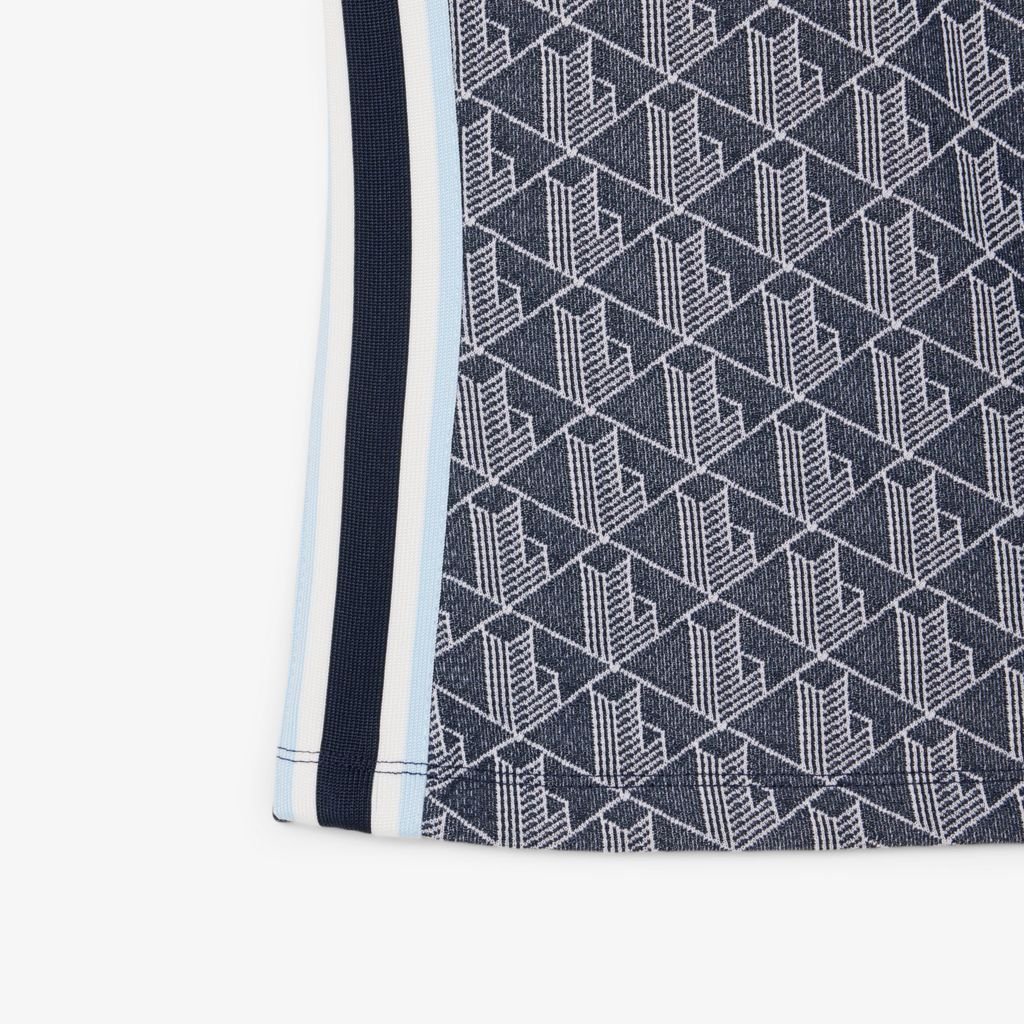 Áo Polo Lacoste Nữ Ôm Dáng Họa Tiết Monogram Chất Vải Jacquard
