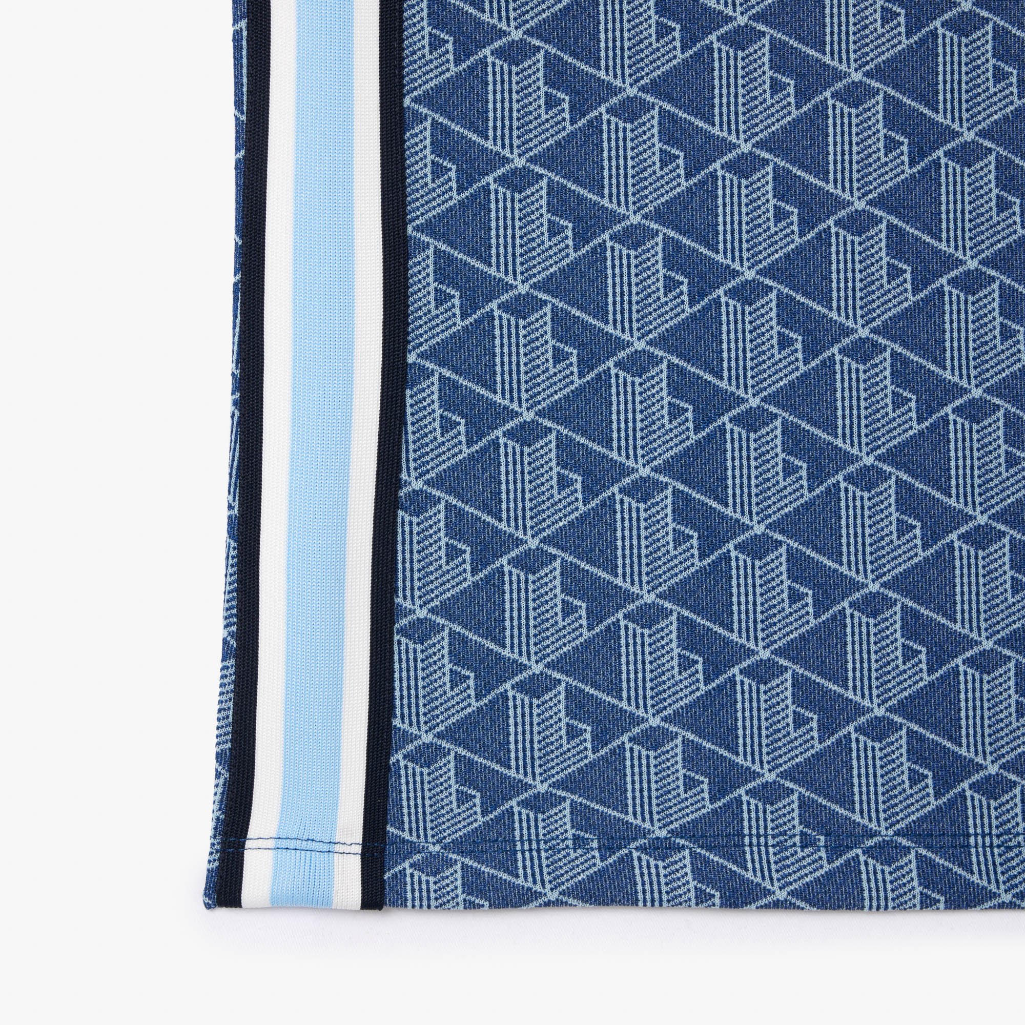 Áo Polo Lacoste Nữ Ôm Dáng Họa Tiết Monogram Chất Vải Jacquard