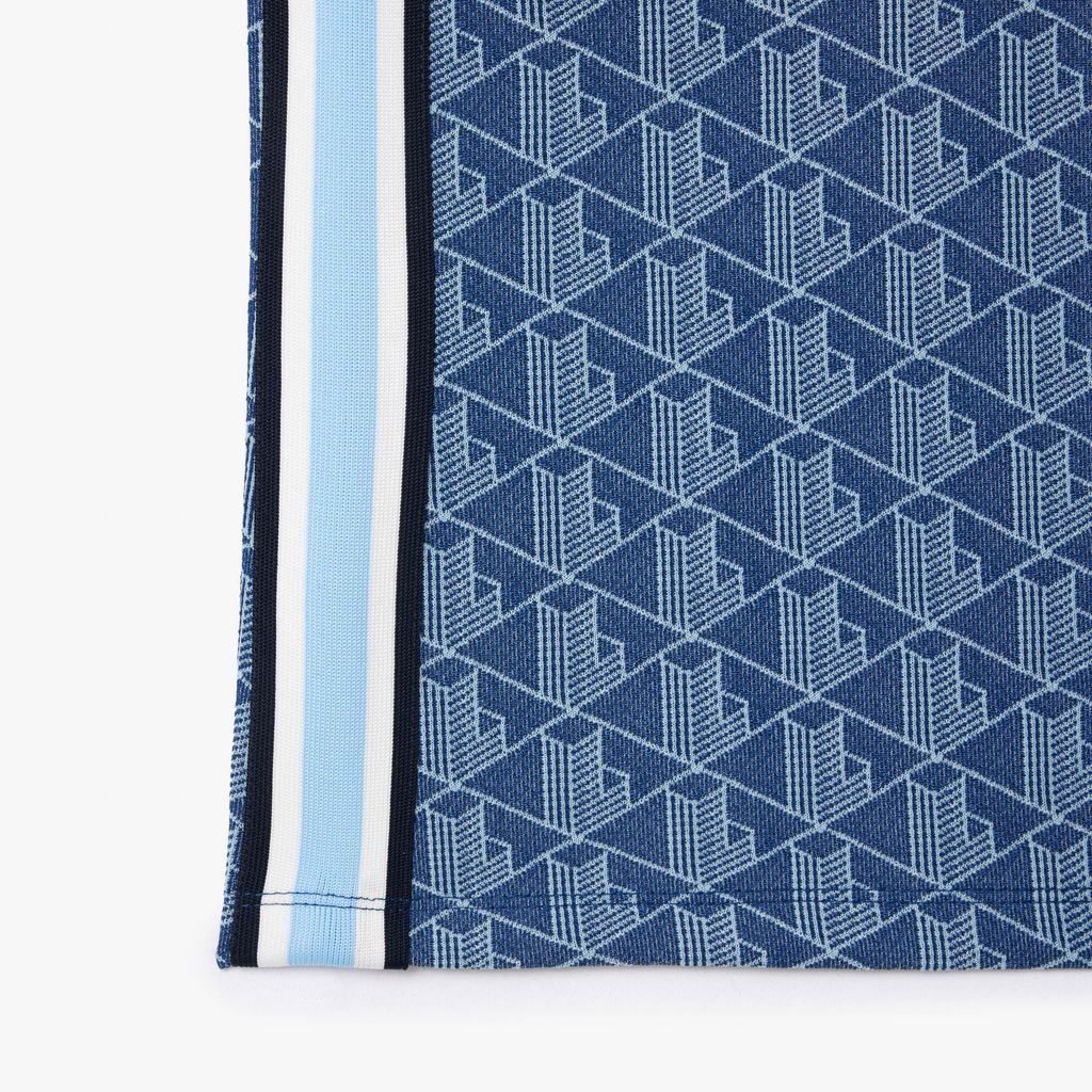 Áo Polo Lacoste Nữ Ôm Dáng Họa Tiết Monogram Chất Vải Jacquard