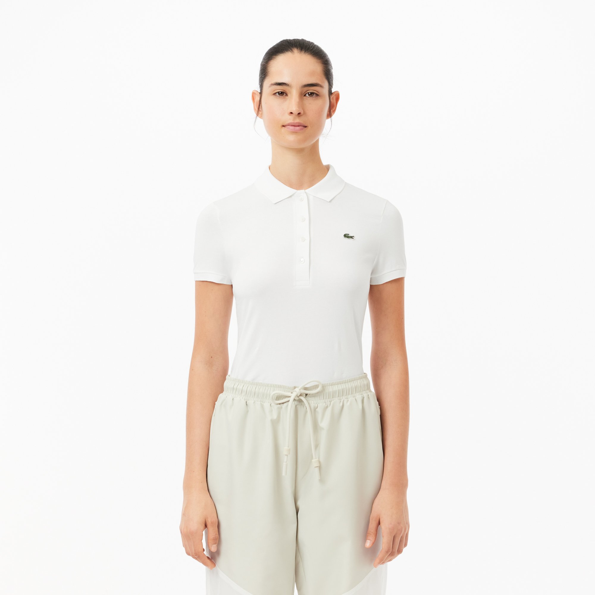 Áo Polo Lacoste Nữ Dáng Ôm Chất Liệu Jersey L.12.D