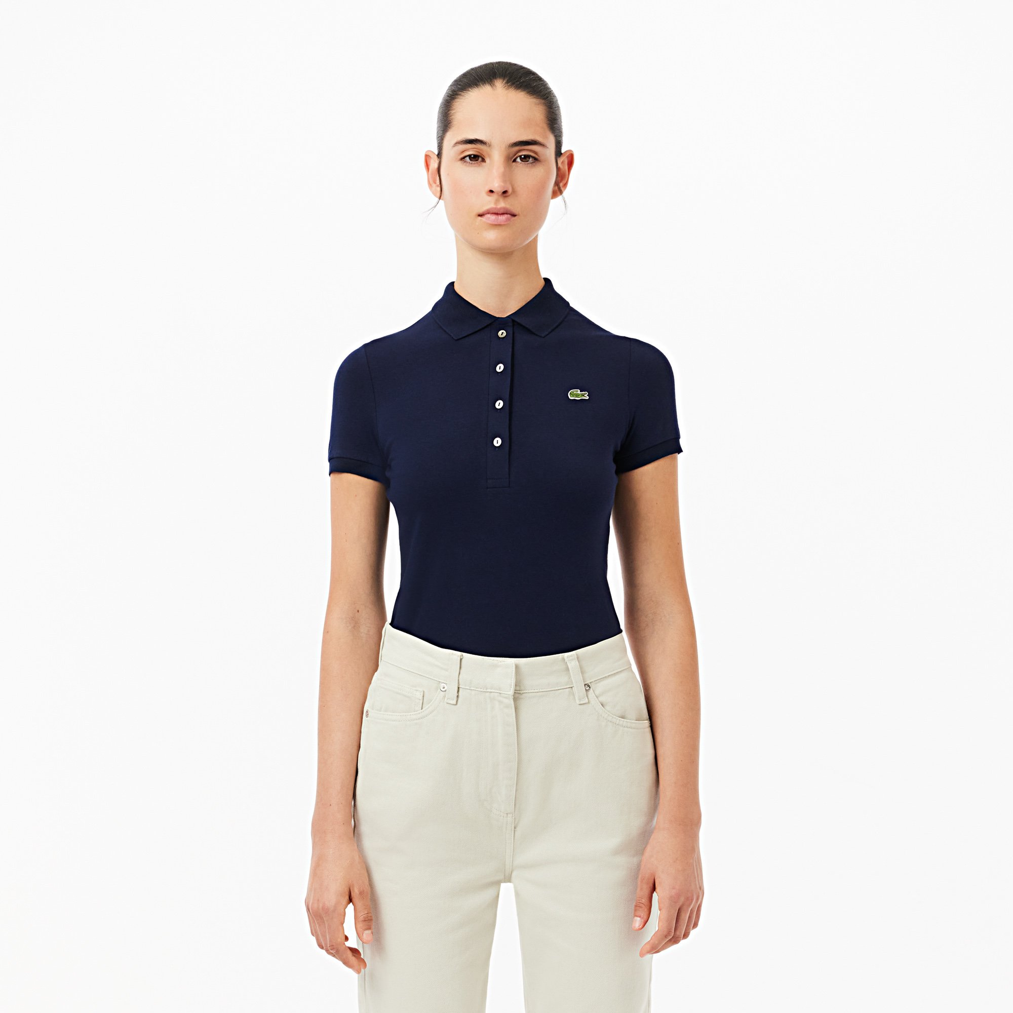 Áo Polo Lacoste Nữ Dáng Ôm Chất Liệu Jersey L.12.D