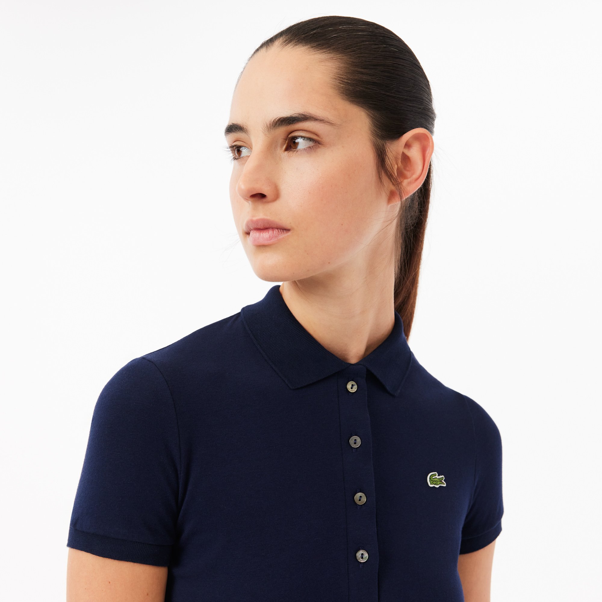 Áo Polo Lacoste Nữ Dáng Ôm Chất Liệu Jersey L.12.D