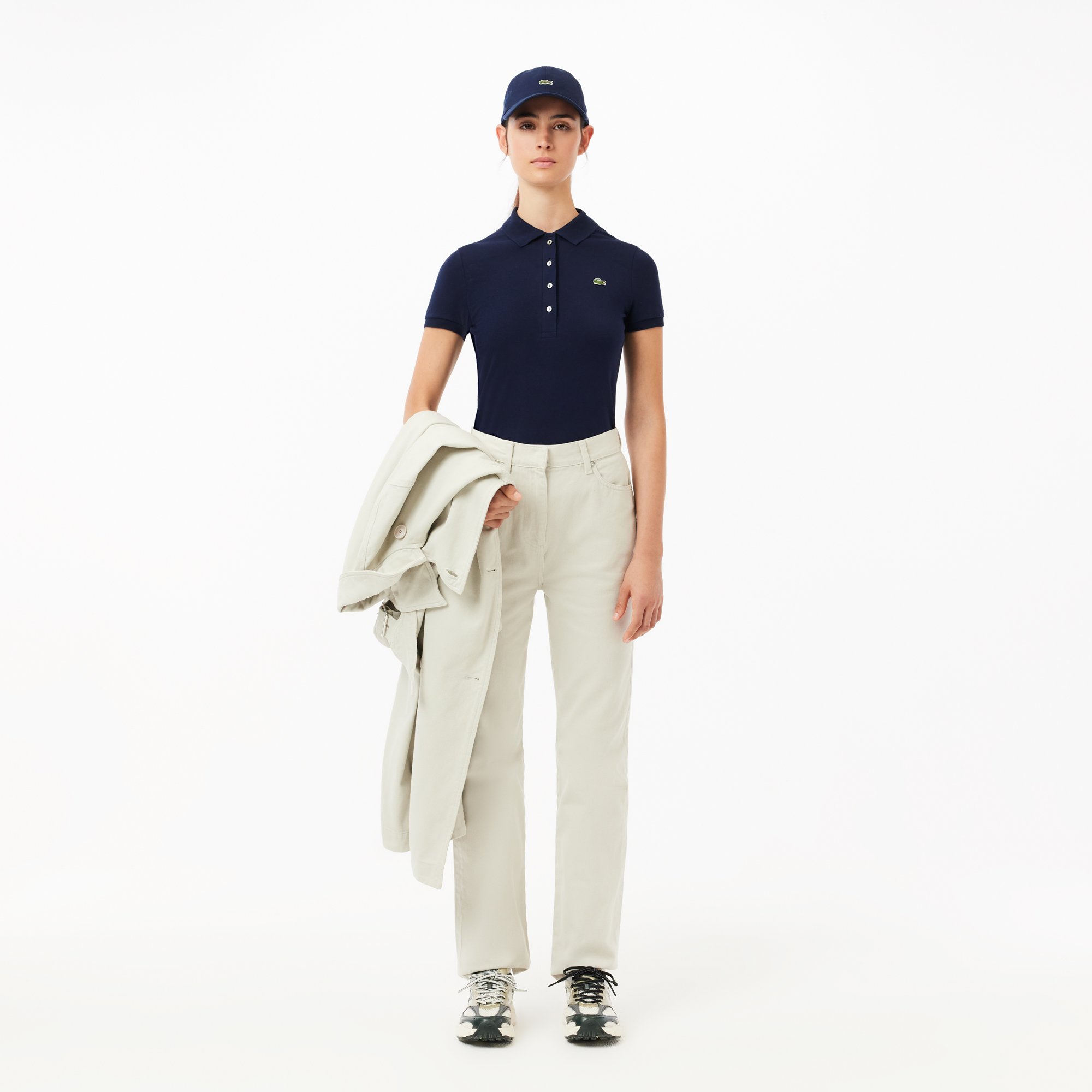 Áo Polo Lacoste Nữ Dáng Ôm Chất Liệu Jersey L.12.D
