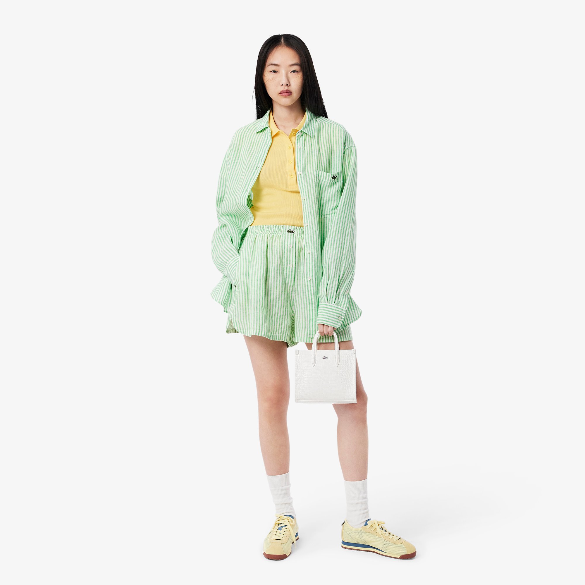 Áo Polo Lacoste Nữ L.12.D Ôm Dáng Chất Liệu Cotton Gân