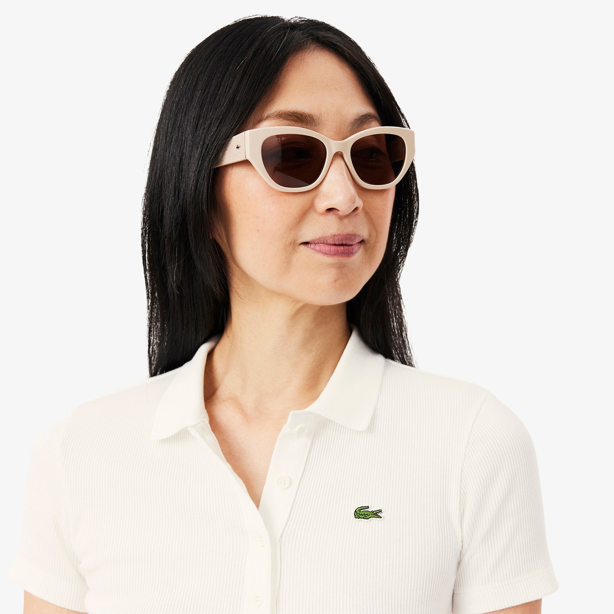 Áo Polo Lacoste Nữ L.12.D Ôm Dáng Chất Liệu Cotton Gân