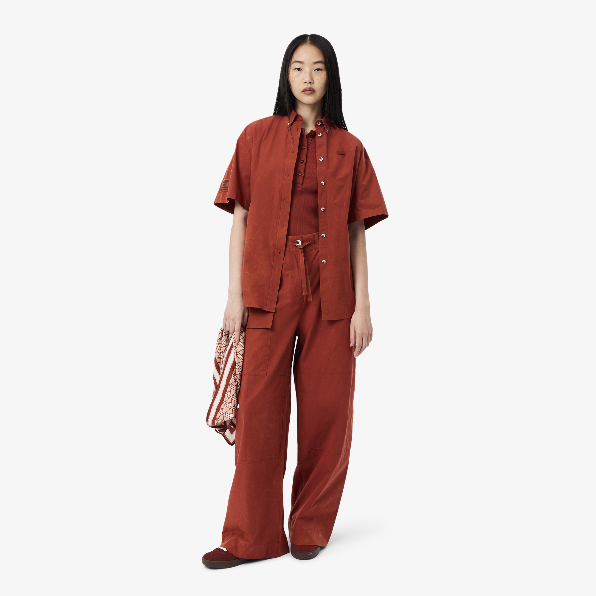 Áo Polo Lacoste Nữ L.12.D Ôm Dáng Chất Liệu Cotton Gân