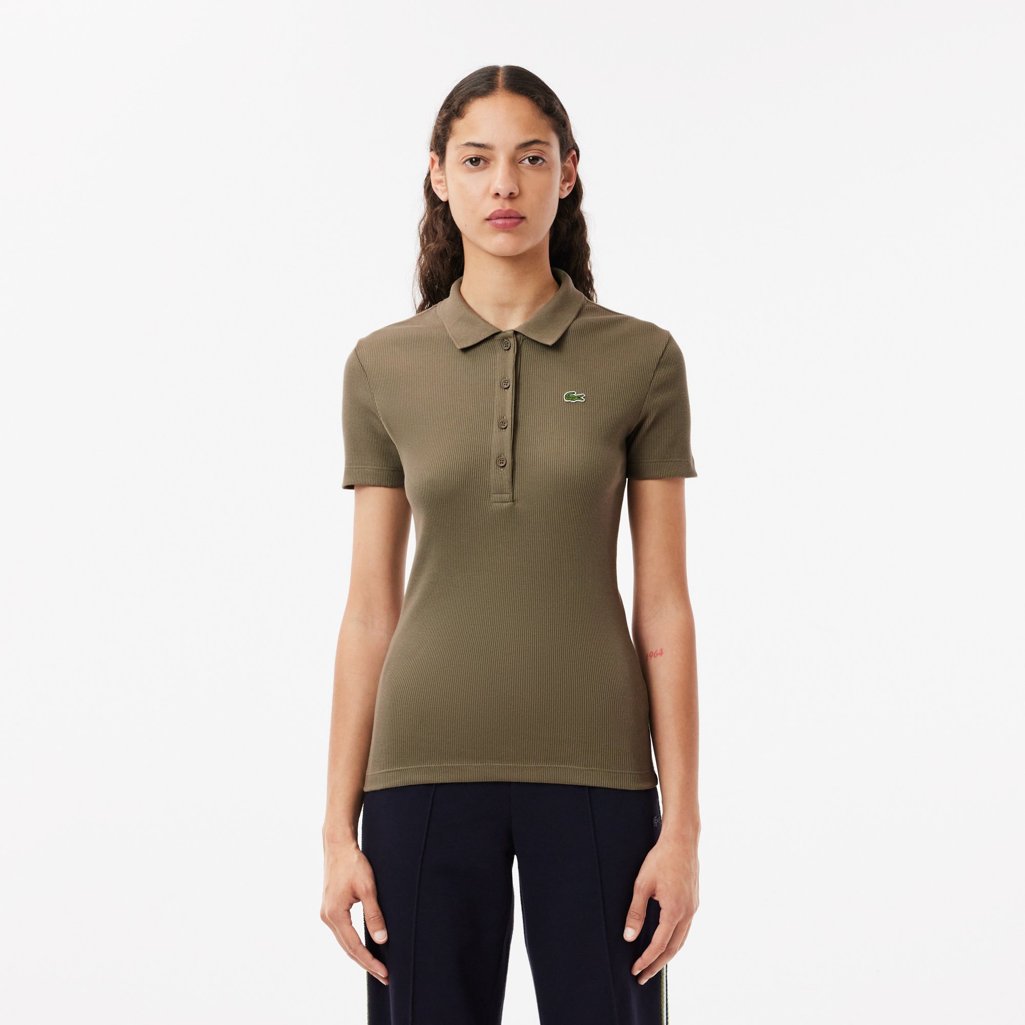 Áo Polo Lacoste Nữ L.12.D Ôm Dáng Chất Liệu Cotton Gân