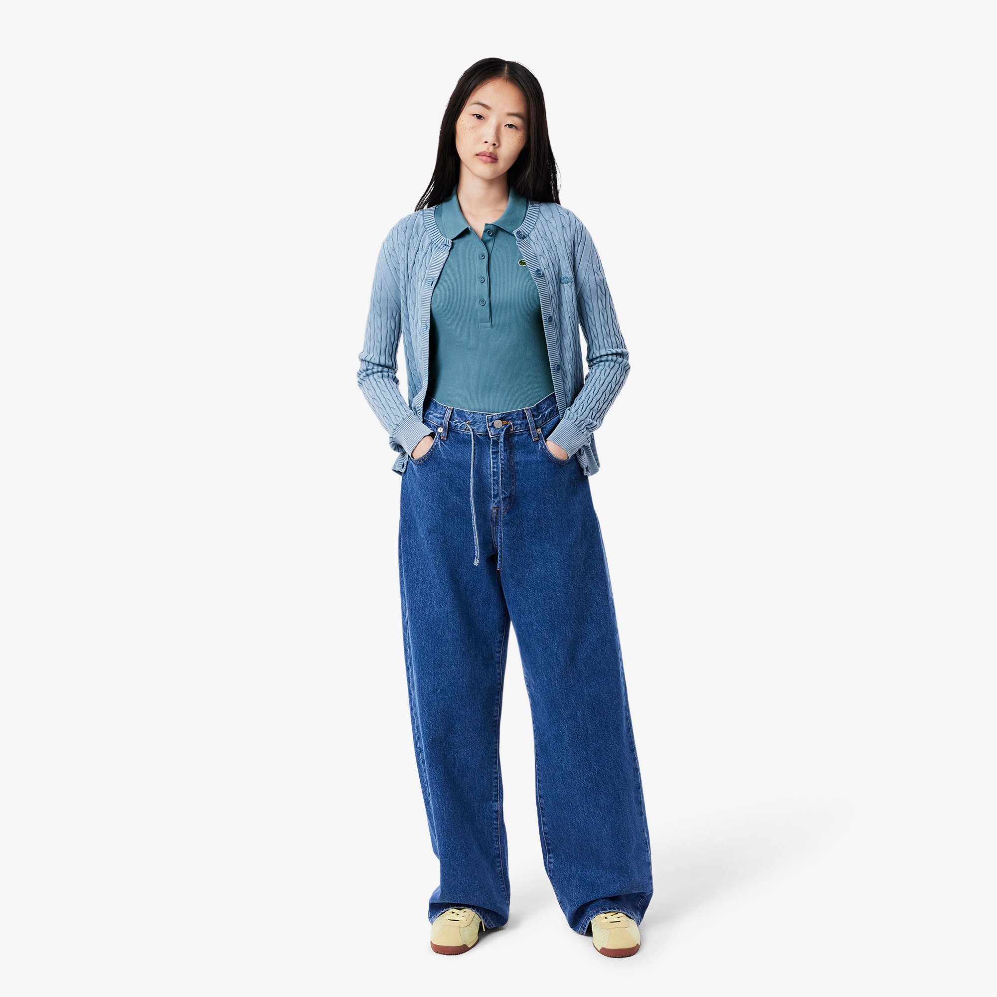 Áo Polo Lacoste Nữ L.12.D Ôm Dáng Chất Liệu Cotton Gân