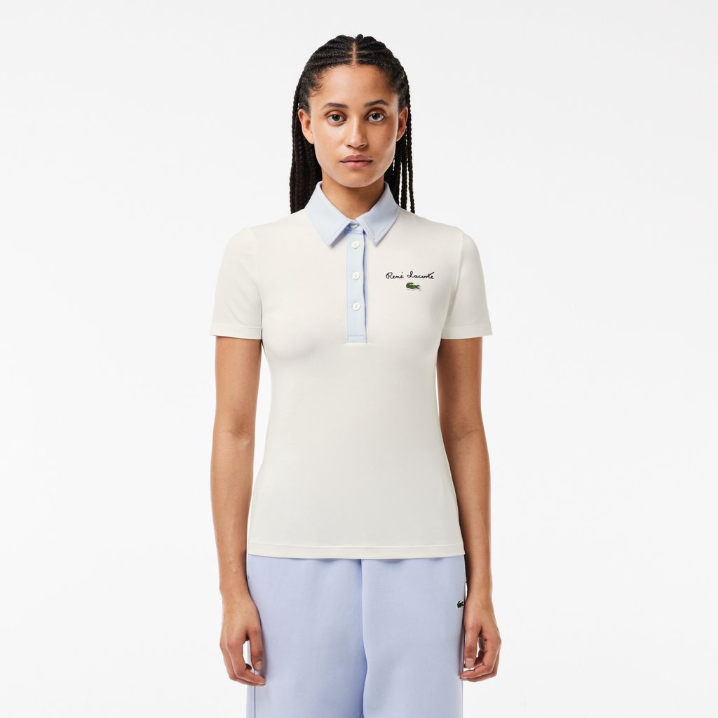 Áo Polo Lacoste Nữ Ôm Dáng Chất Liệu Jersey Co Giãn