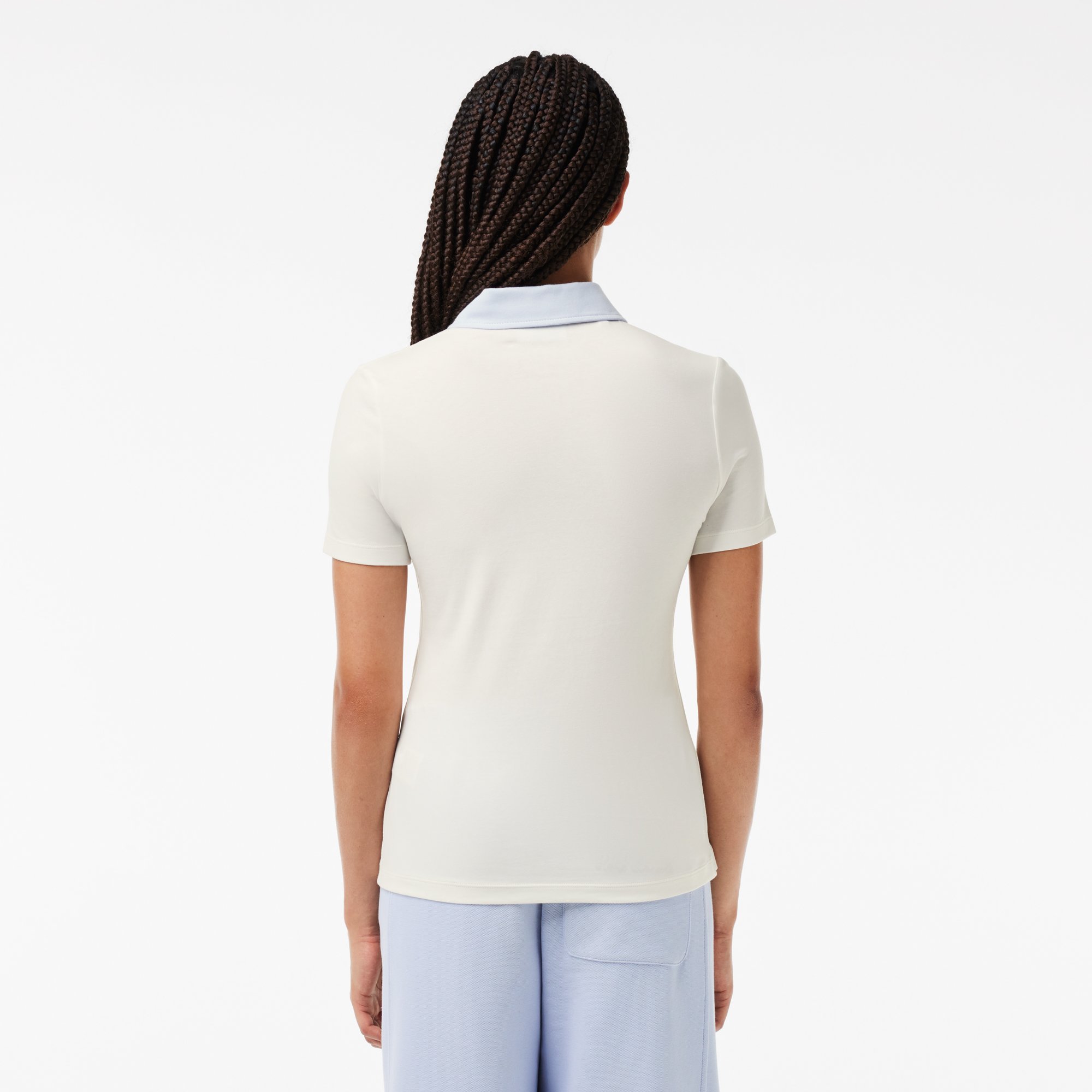 Áo Polo Lacoste Nữ Ôm Dáng Chất Liệu Jersey Co Giãn